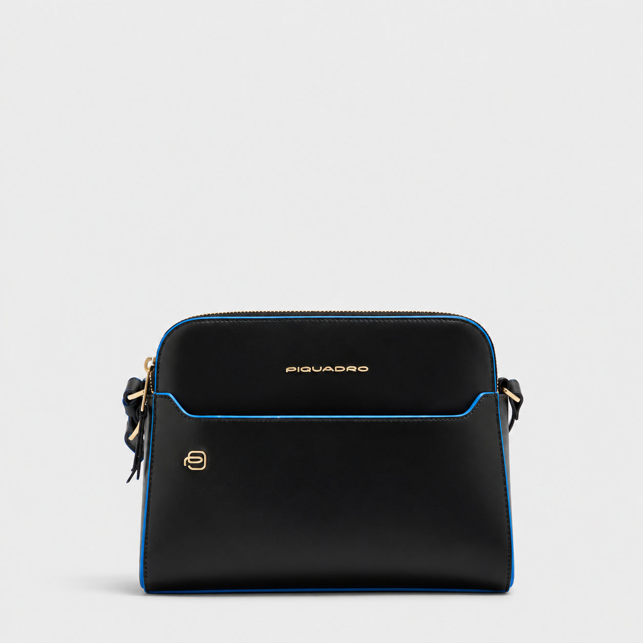 Borsa a Tracolla Donna in Pelle Blue Square a Tre Scomparti