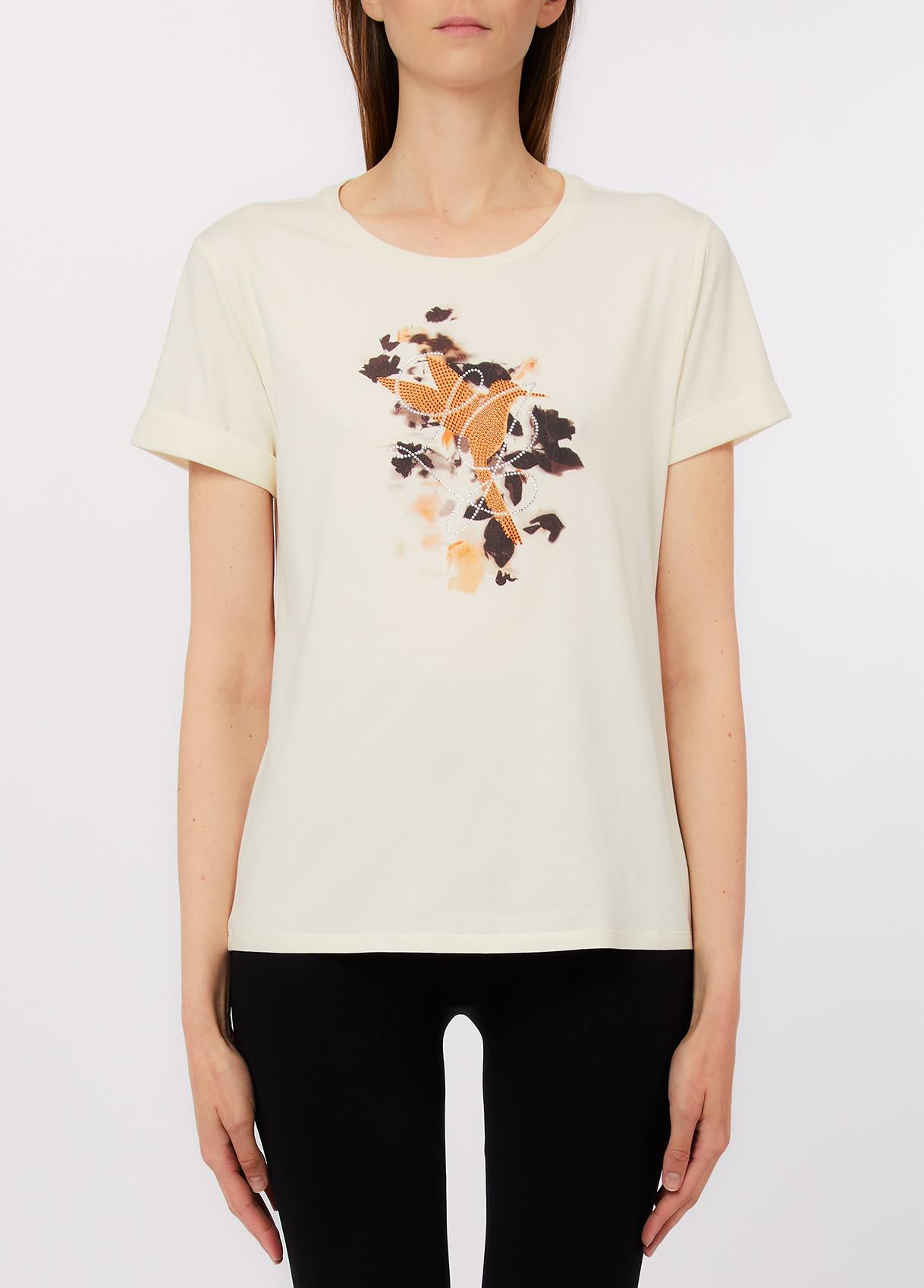 T shirt Liu Jo donna con stampa grafica frontale Bianca S | Giò Fashion