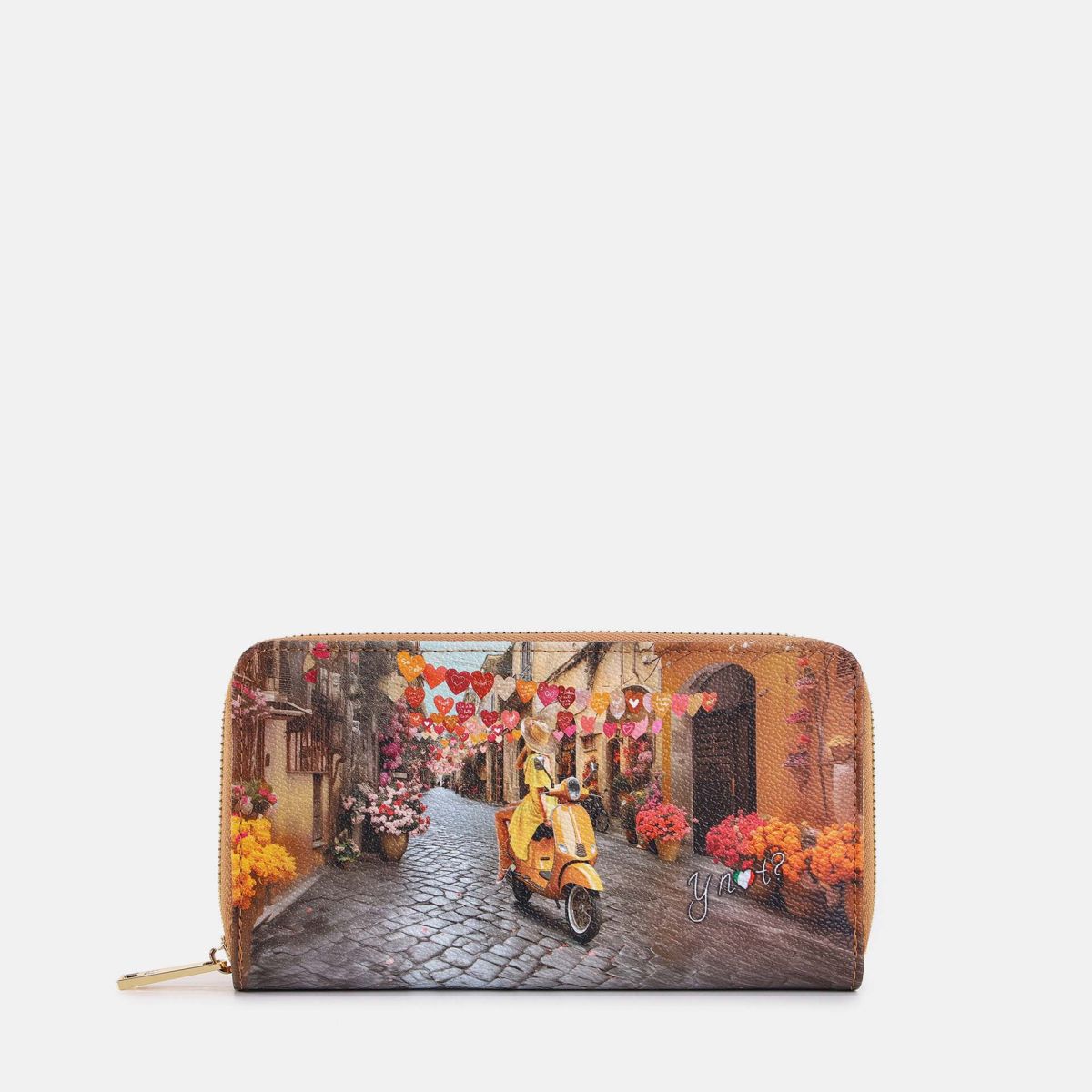 Portafoglio Ynot? Yes Bag con Patta e Stampa Città