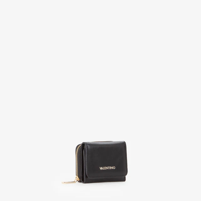 Portafoglio Valentino compatto in pelle sintetica con chiusura zip NERO TU | Giò Fashion