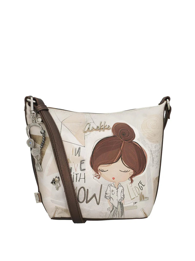 Borsa Tracolla Anekke Donna Stile Casual con Zip e Tracolla Regolabile Beige TU | Giò Fashion