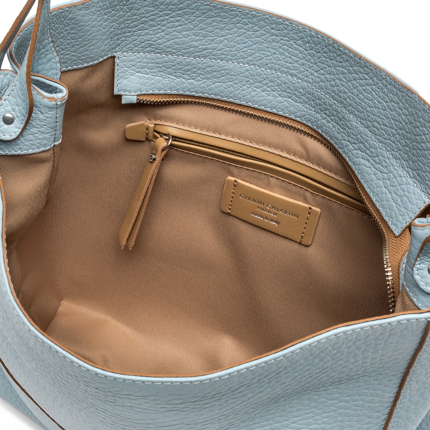 Gianni Chiarini Minerva borsa a spalla in pelle grana maxi con chiusura magnetica Turchese TU | Giò Fashion