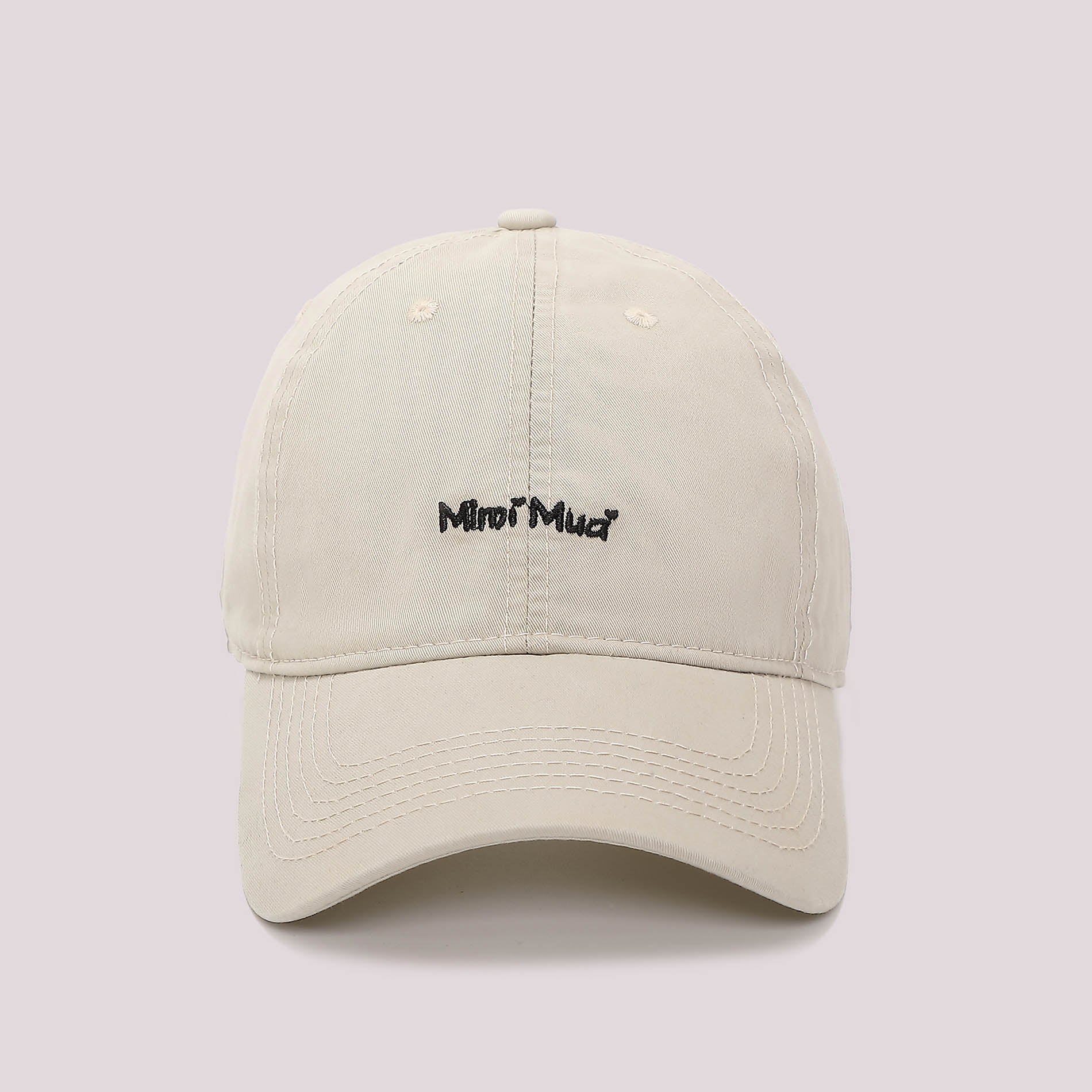 Cappello con visiera Mimi Mua in cotone con logo ricamato Beige TU | Giò Fashion