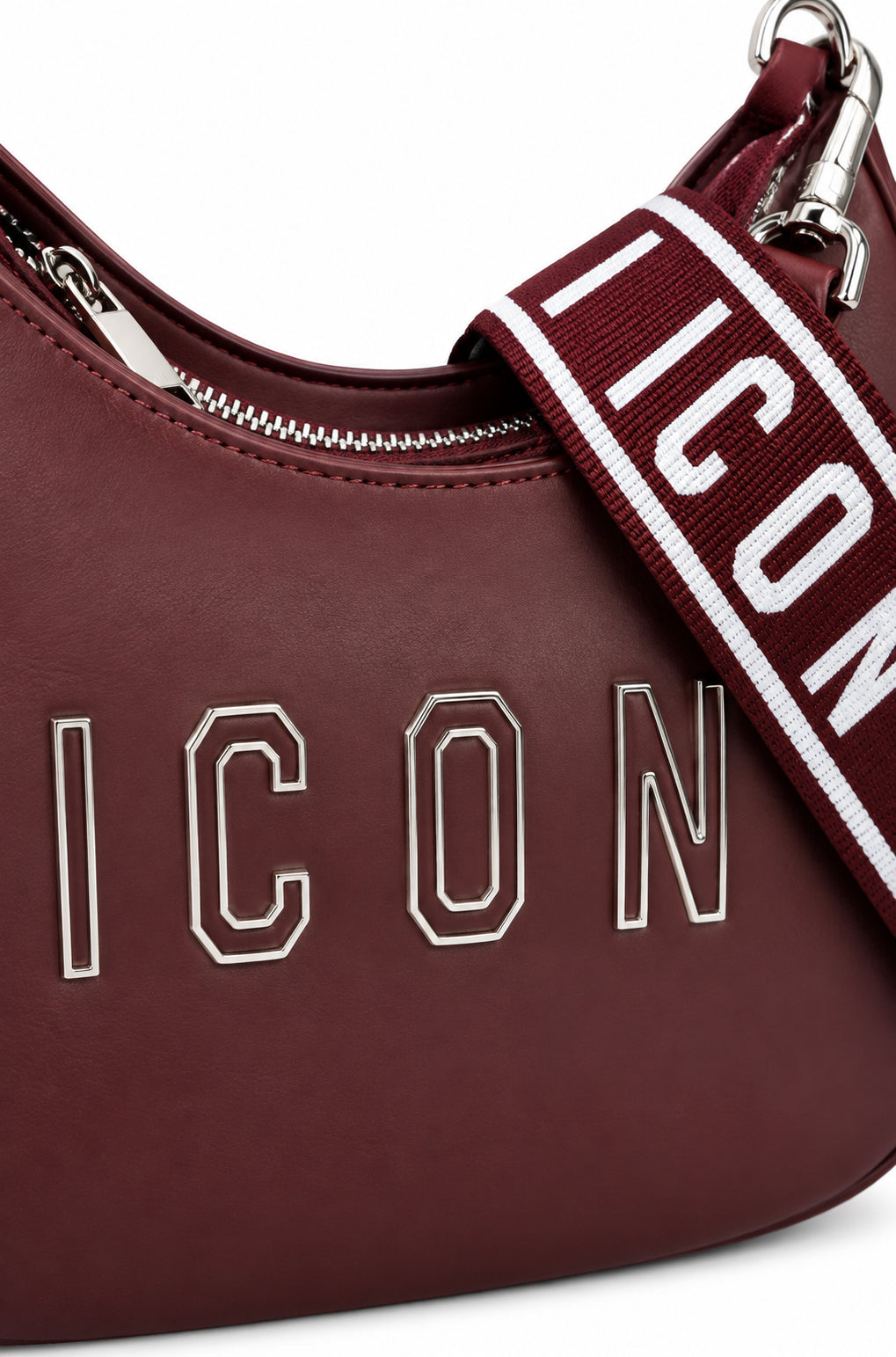 Borsa a spalla con tracolla logata e logo a contorno