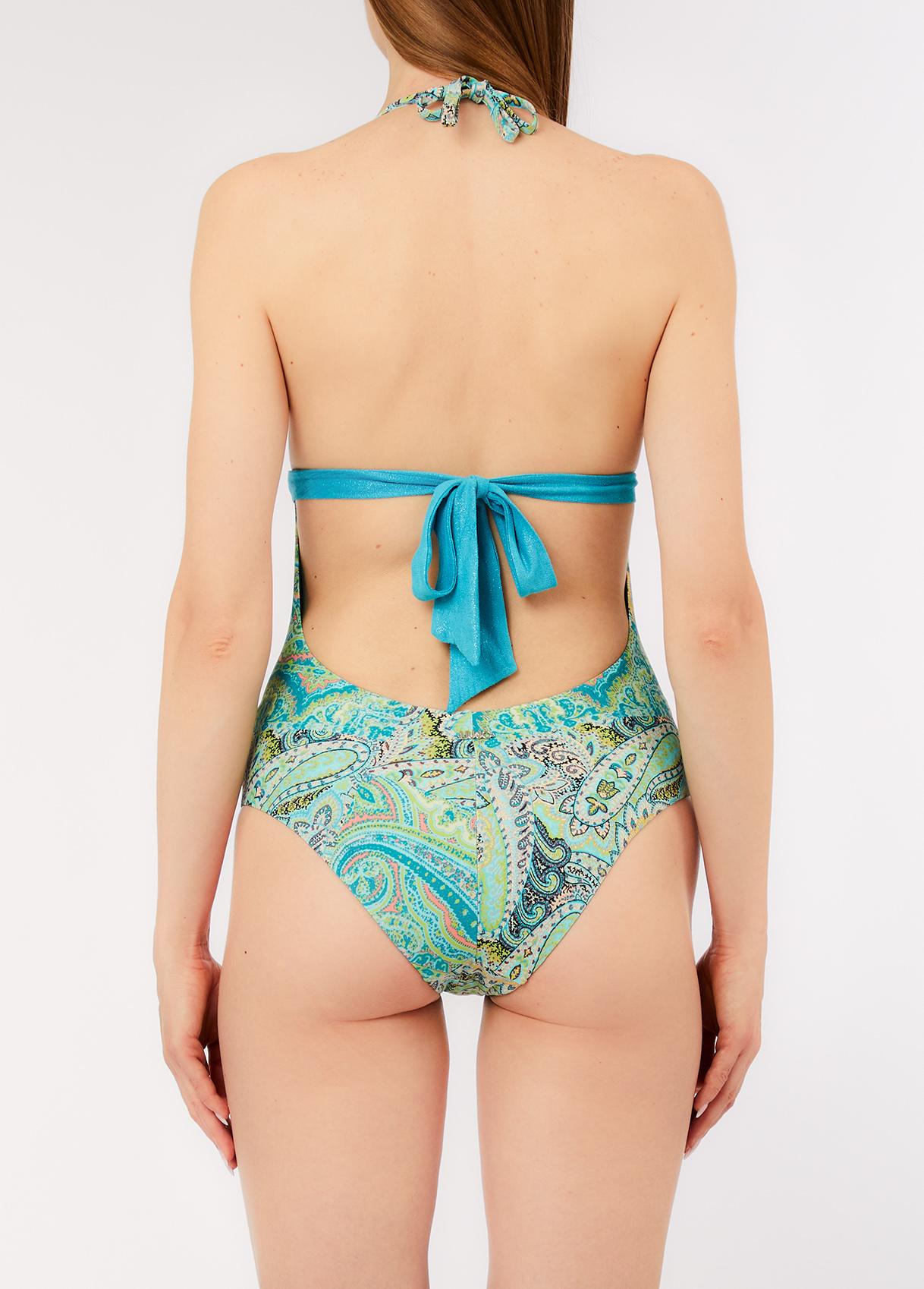 Costume Intero Liu Jo Donna con Stampa Paisley e Nodo Frontale