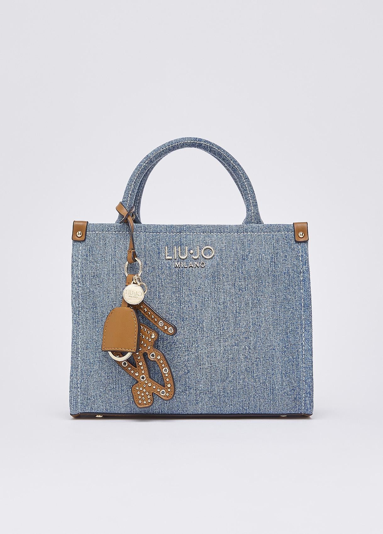 Borsa Shopping Liu Jo Milano con Charm Decorativo e Manici a Mano Denim TU | Giò Fashion