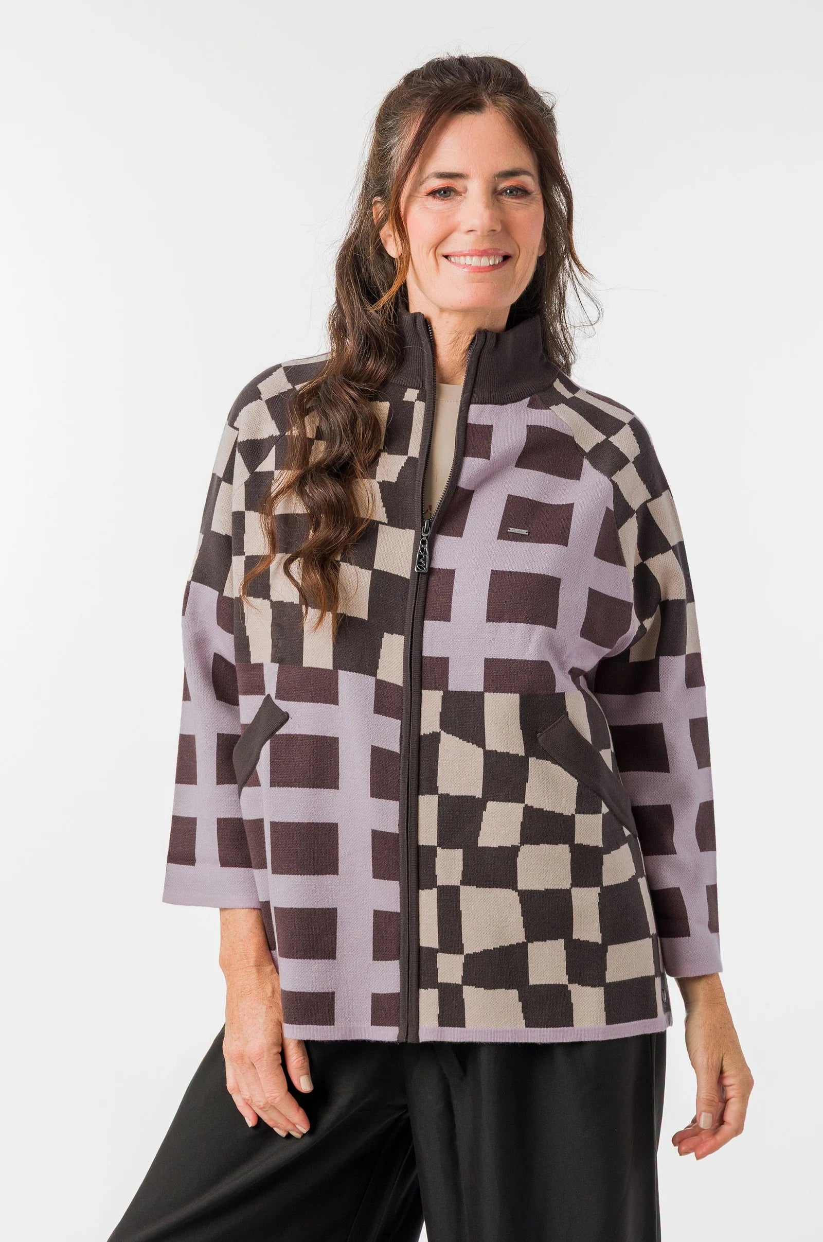Cardigan Donna Anekke in Maglia con Stampa Artistica