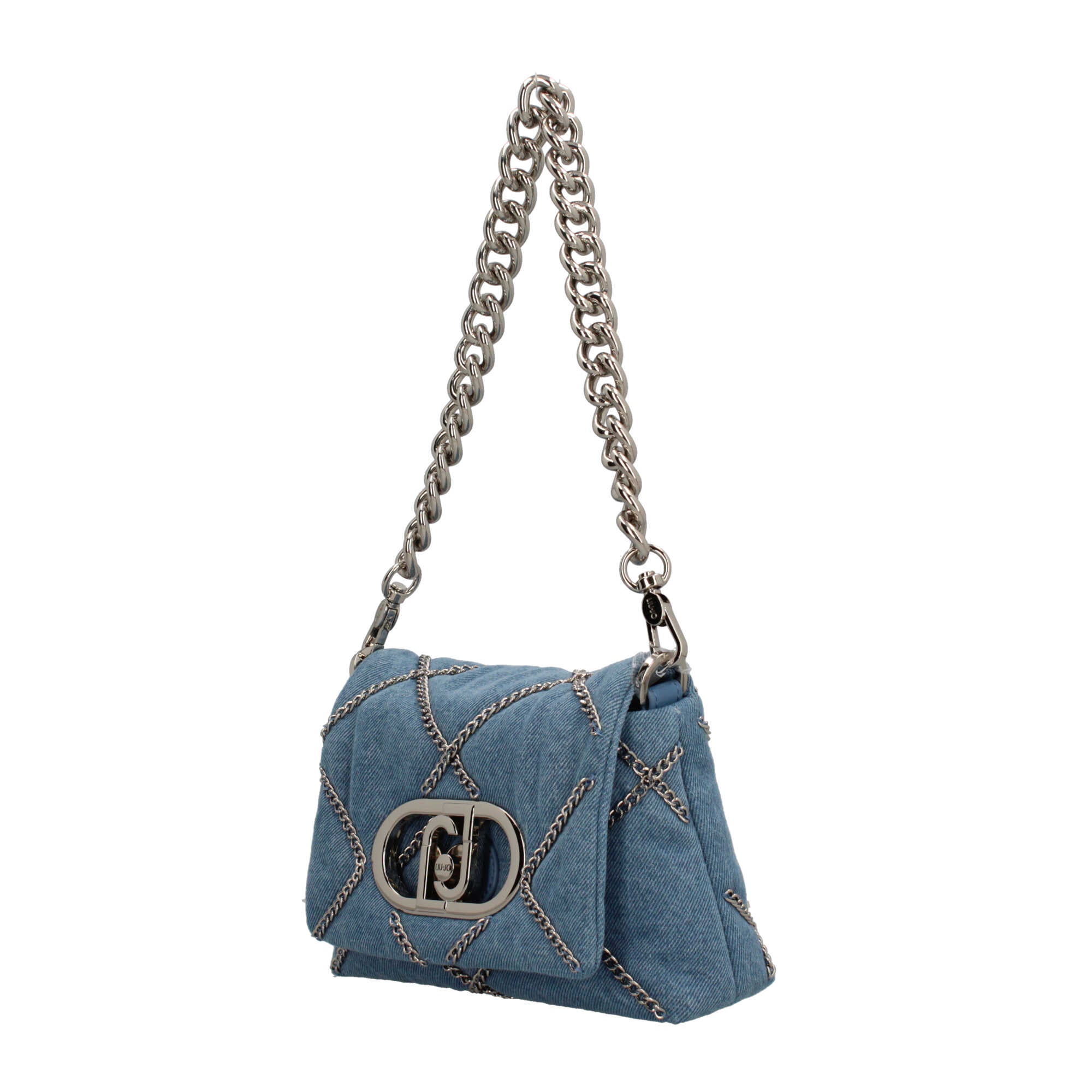 Borsa a Spalla Donna Liu Jo in Denim con Dettagli Matelassé Blu TU | Giò Fashion