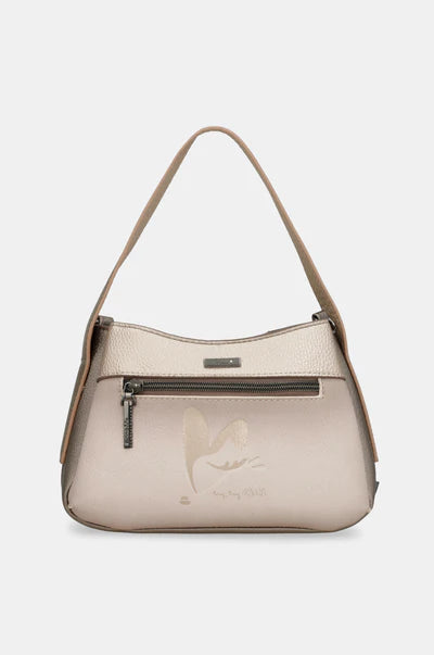 Borsa a Spalla Anekke Donna con Tracolla Regolabile e Chiusura Zip Beige TU | Giò Fashion