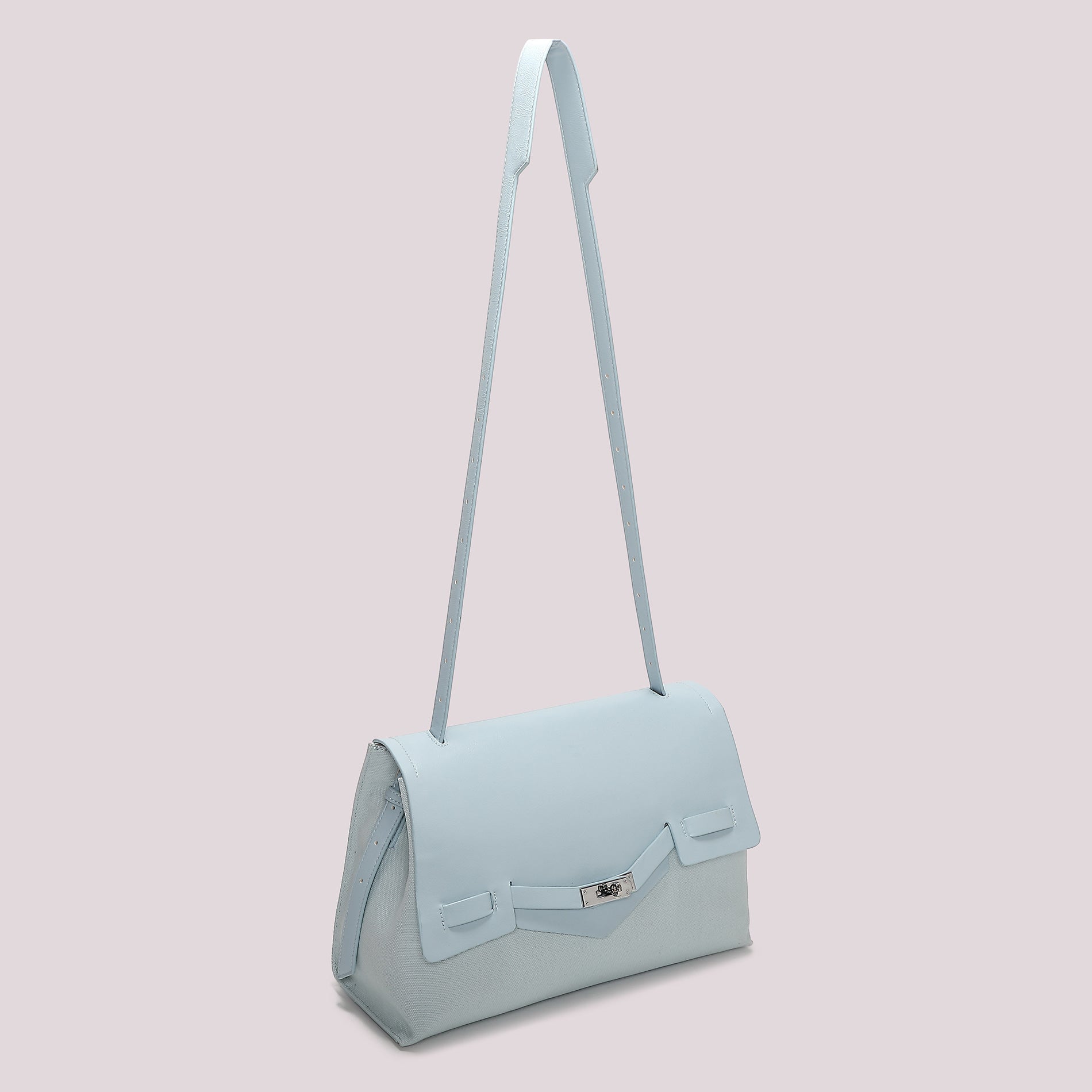 Mimi Mua borsa a spalla con patta e chiusura metallica AZZURRO TU | Giò Fashion