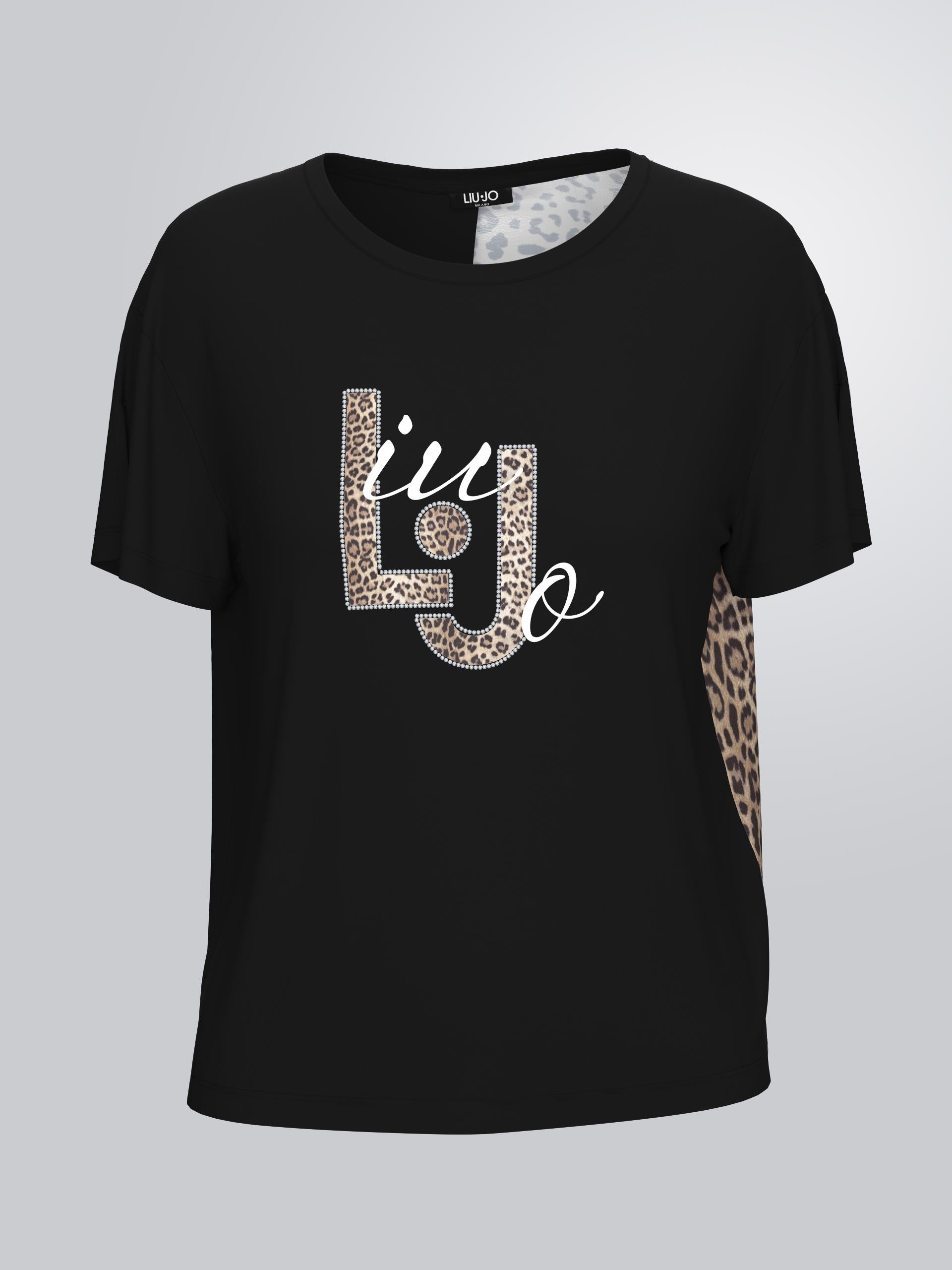 T-Shirt Liu Jo Donna con Logo Frontale Decorato