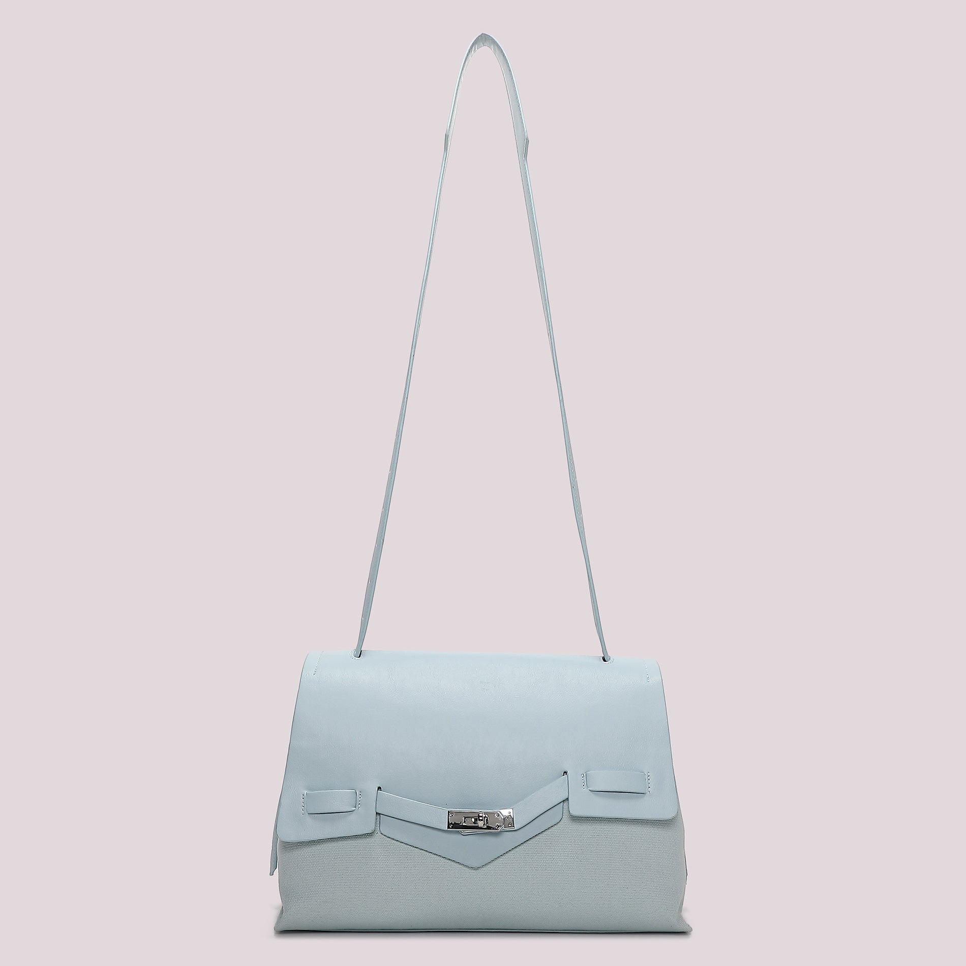 Mimi Mua borsa a spalla con patta e chiusura metallica AZZURRO TU | Giò Fashion