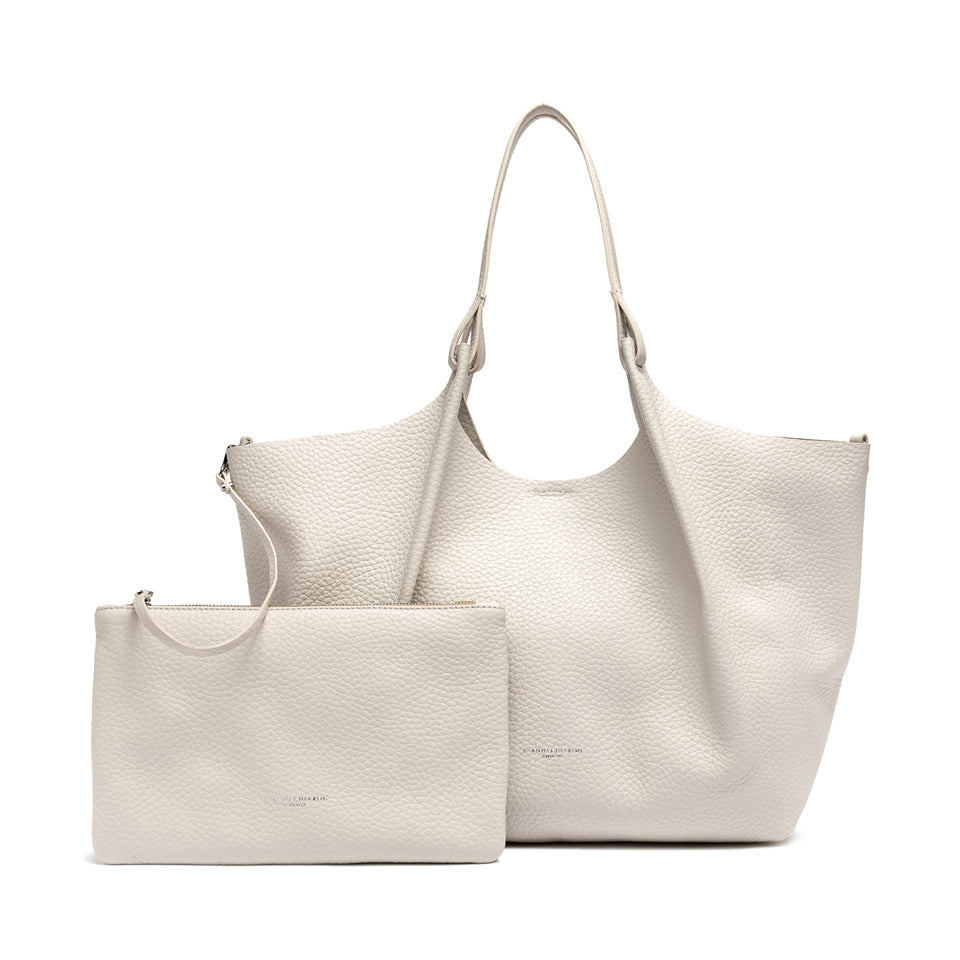 Borsa a Spalla Gianni Chiarini Dua in pelle metallizzata Sabbia TU | Giò Fashion