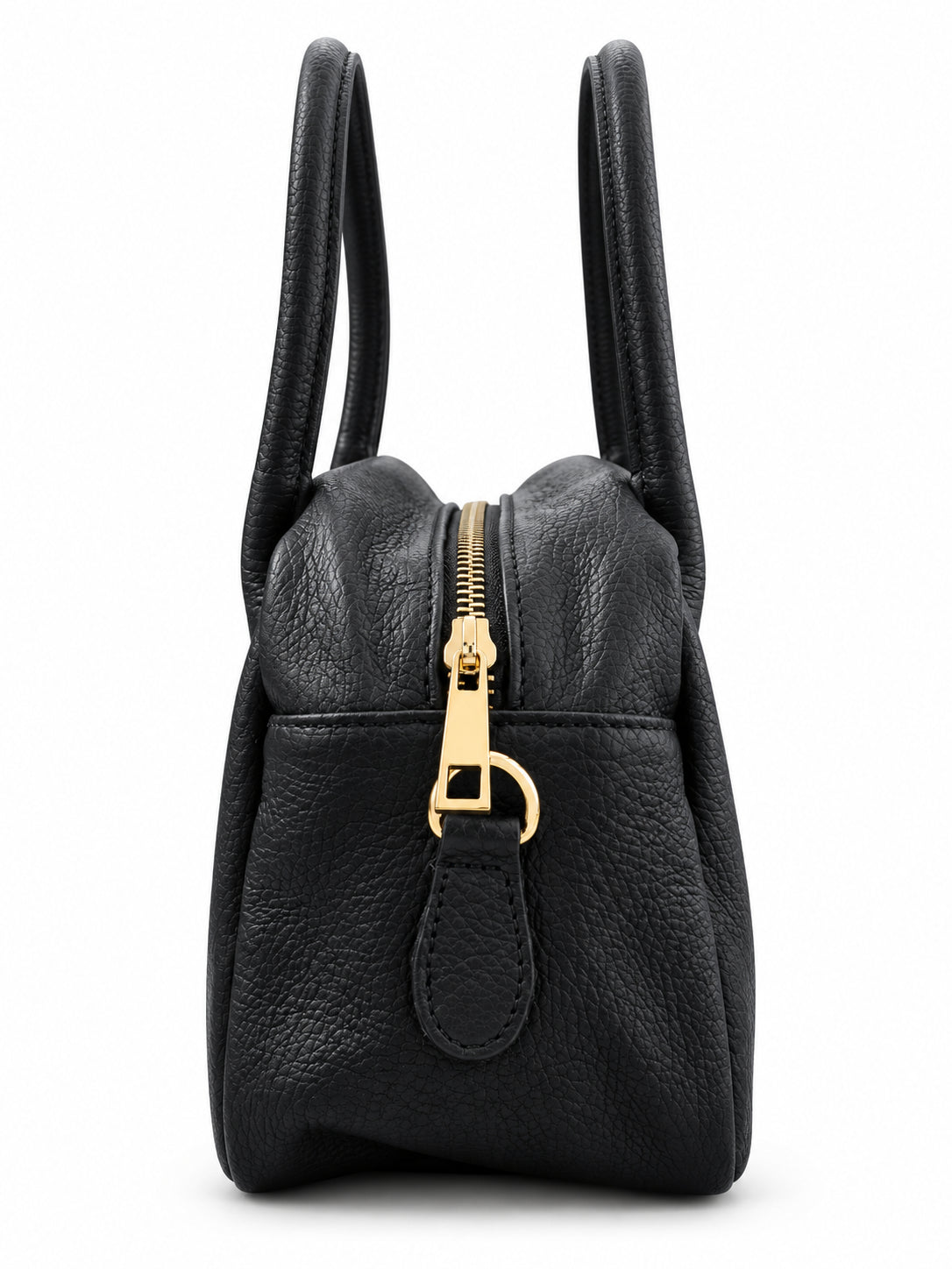 Borsa a Mano in Vera Pelle Martellata con Doppi Manici
