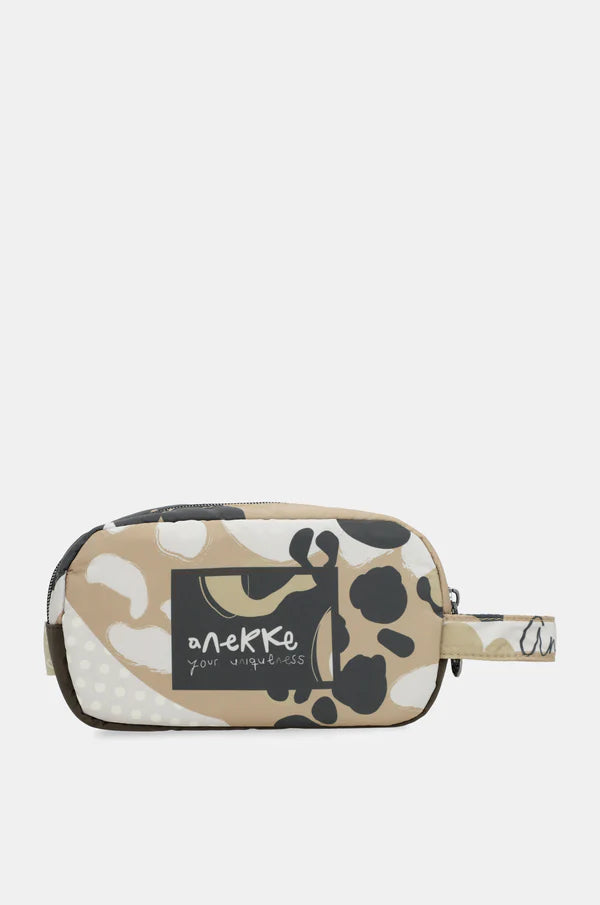 Beauty Case Anekke Donna Compatto con Laccetto Laterale Pratico Beige TU | Giò Fashion