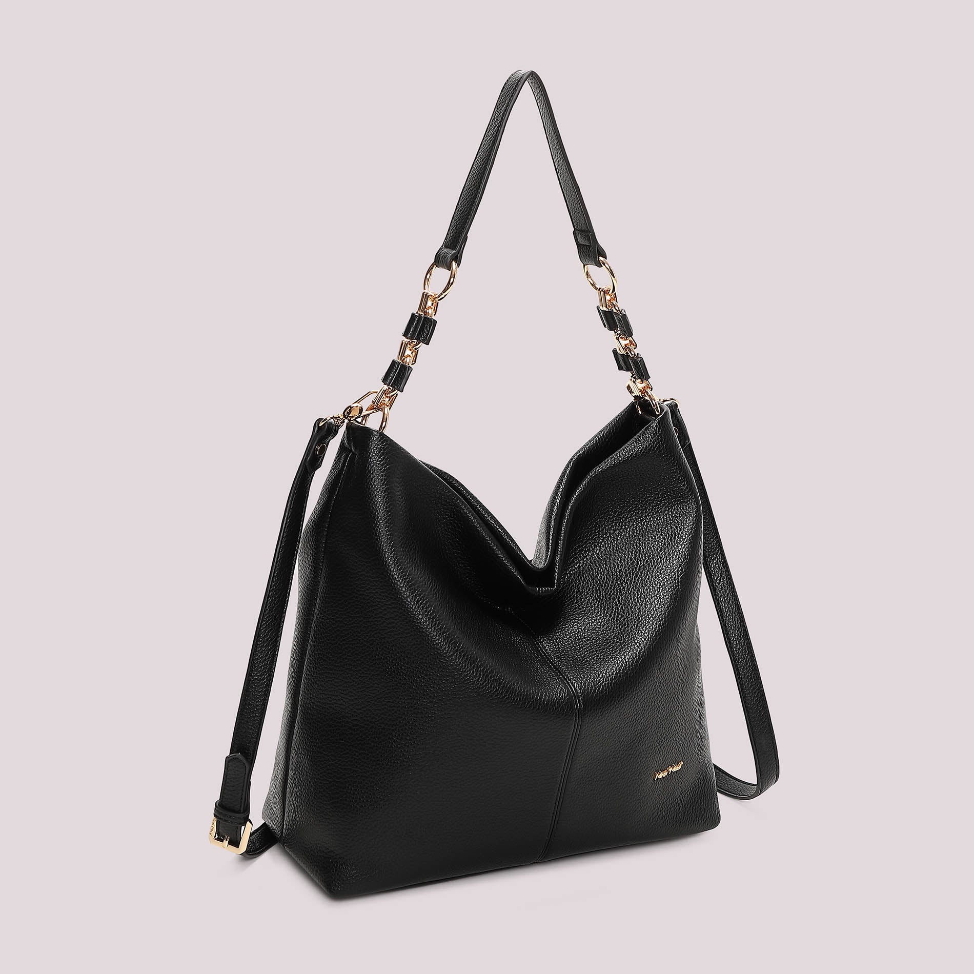 Borsa a spalla Mimi Mua elegante con doppio manico e dettaglio catena