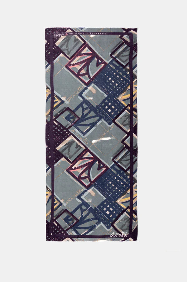 Sciarpa Anekke rettangolare con fantasia geometrica BLU TU | Giò Fashion