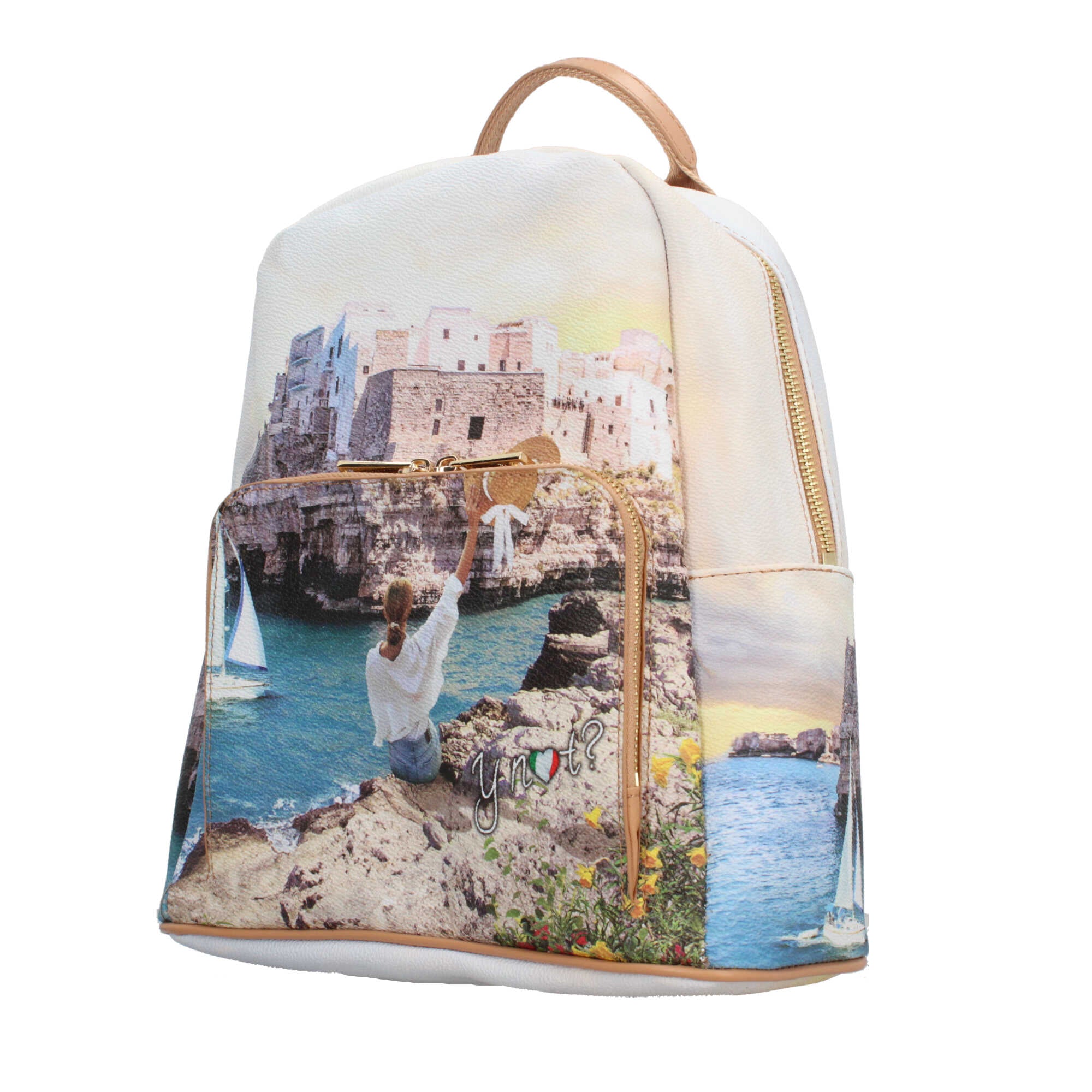 Zaino YNot con stampa esclusiva e design ergonomico per il massimo comfort POLIGNANO COAST TU | Giò Fashion