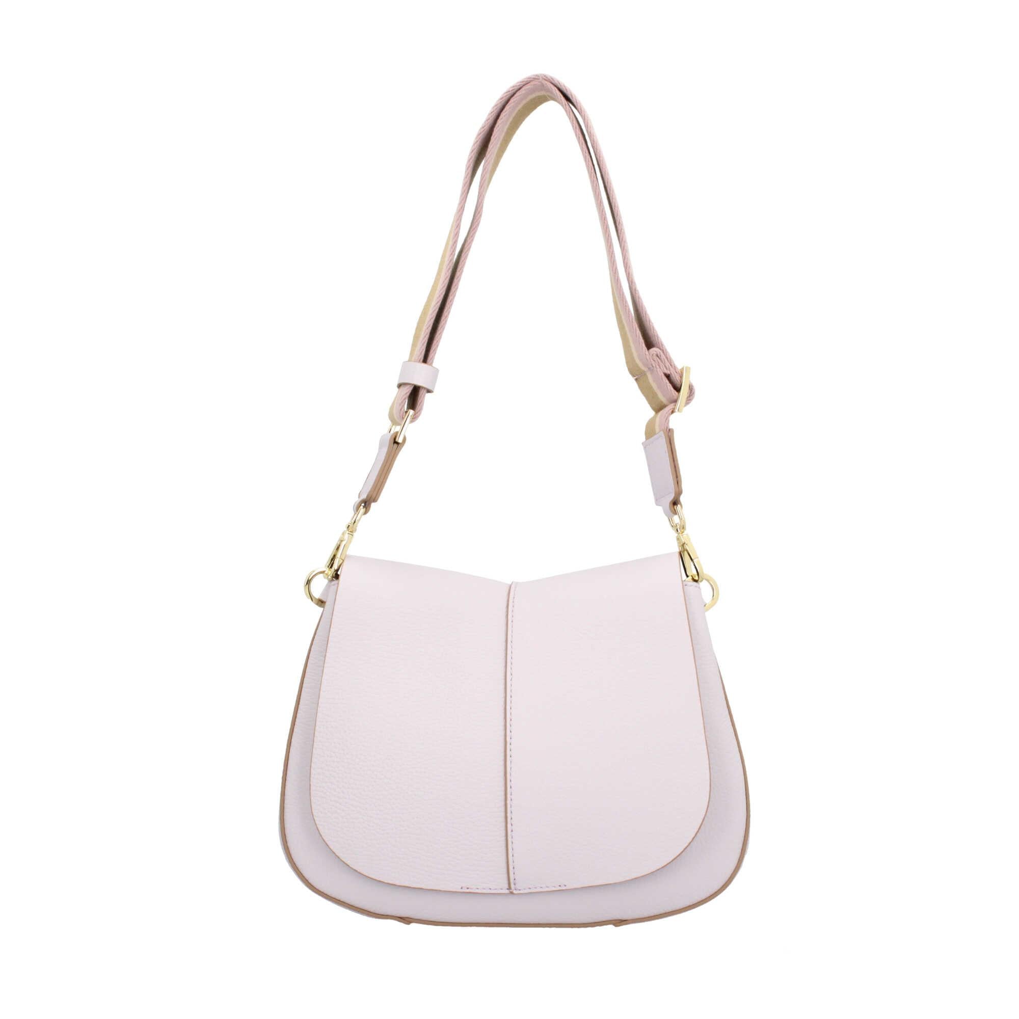 Gianni Chiarini Helena Round borsa a tracolla in pelle martellata con tasche organizzate LILLA TU | Giò Fashion
