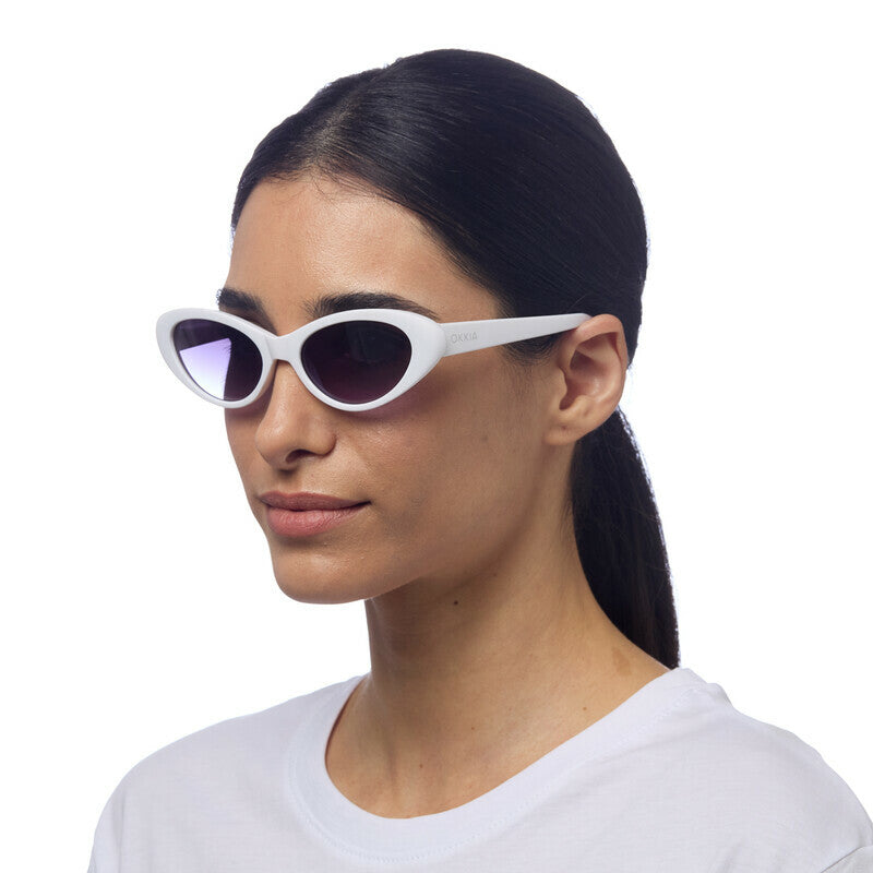 OKKIA Lina Occhiali da Sole Donna Small Cat Eye con Lenti Sfumate e Protezione UV400