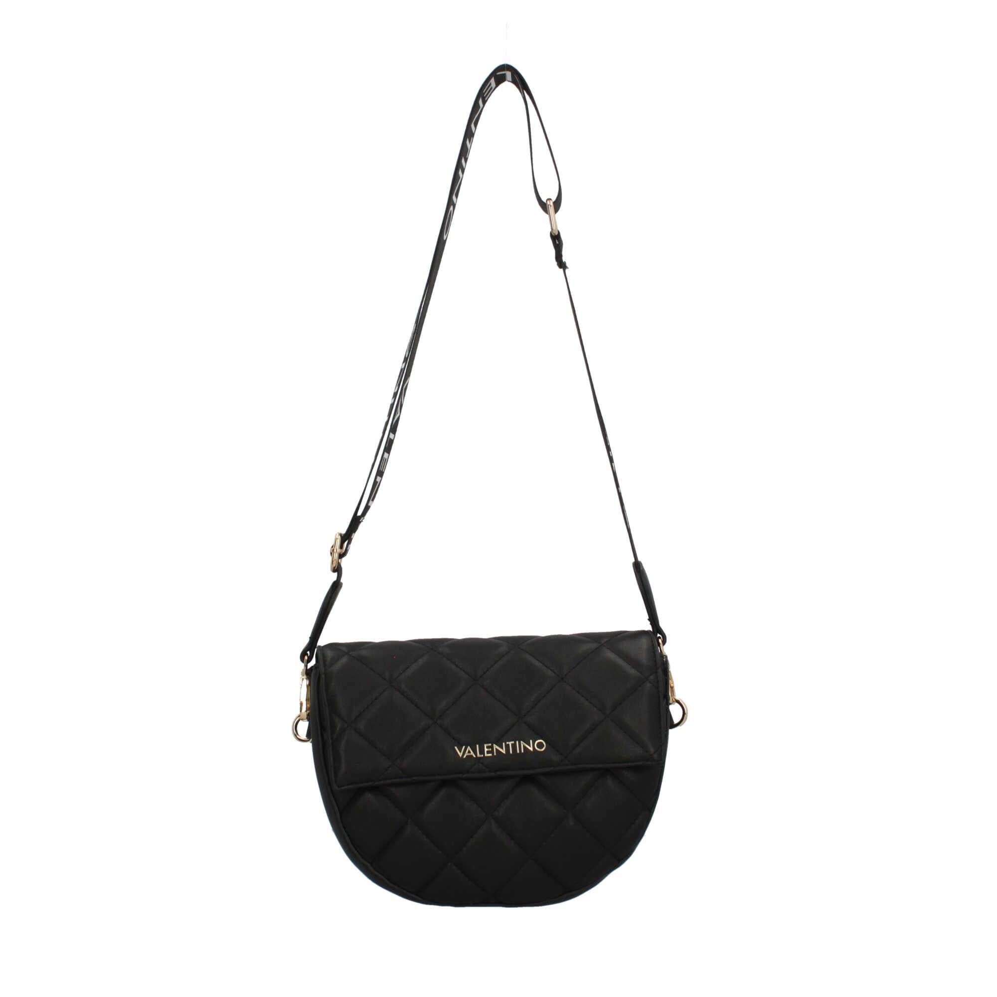 Borsa a tracolla Valentino trapuntata con tracolla logata NERO TU | Giò Fashion