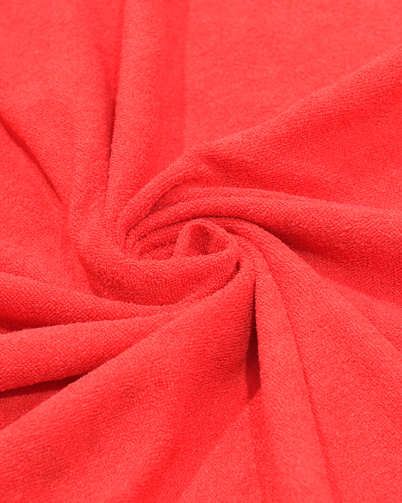 Ble Resort Collection Asciugamano Rosso Double Face con Fiori