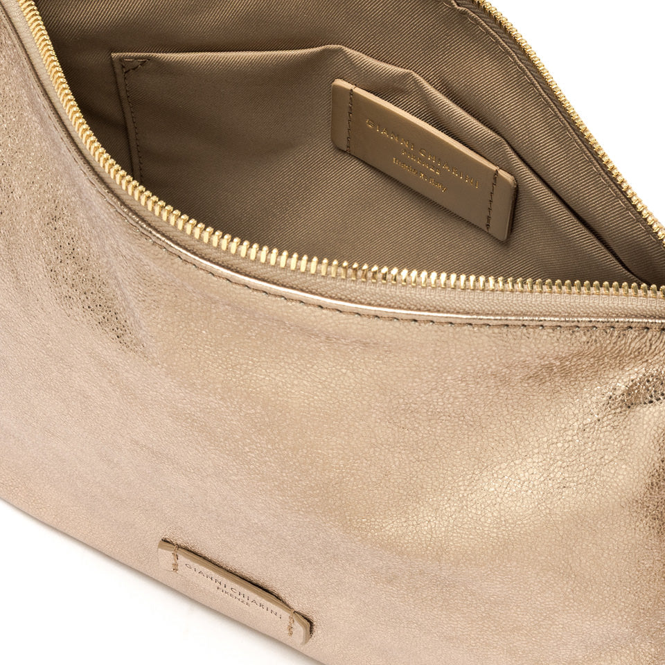 Pochette Gianni Chiarini Nora Pouch in pelle metallizzata Oro TU | Giò Fashion