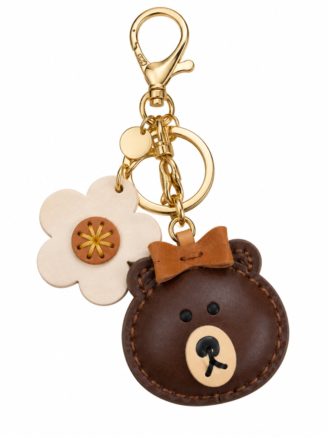 Portachiavi YNot? Donna con Orsetto e Fiore – Charm Decorativo per Borsa e Chiavi