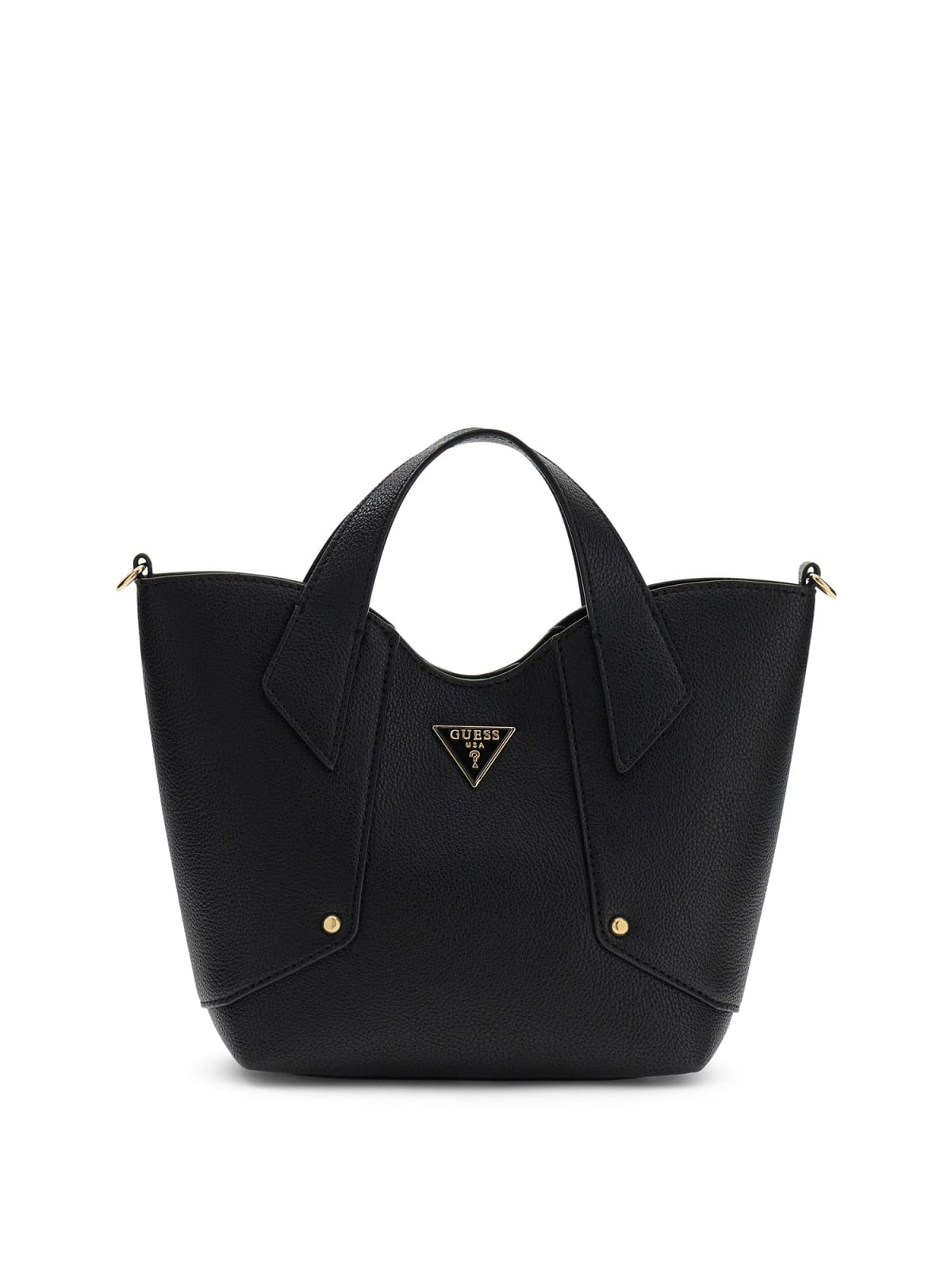 Borsa a mano Guess donna strutturata con doppi manici e logo Nero TU | Giò Fashion