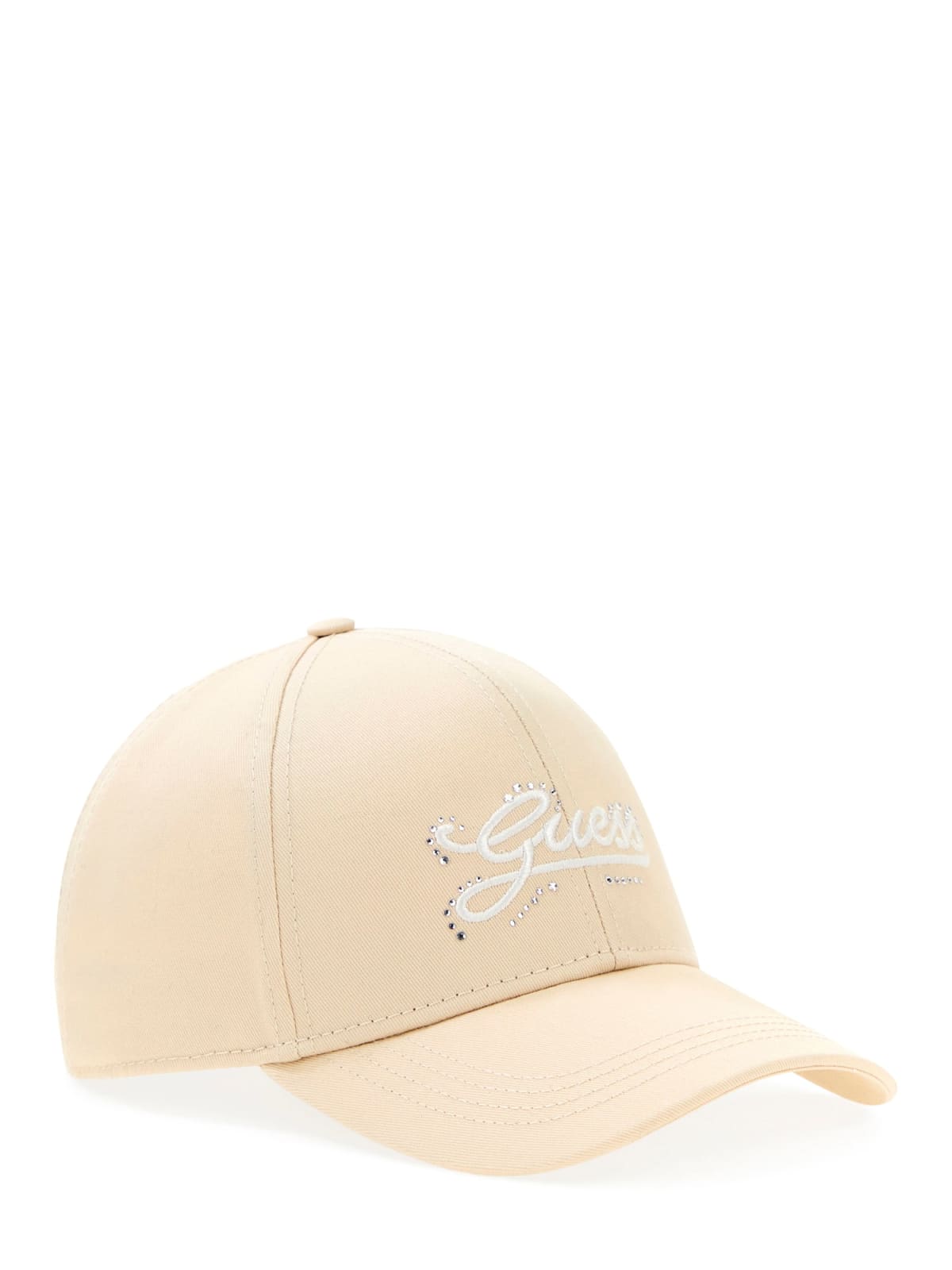 Cappello Guess donna modello baseball in denim con logo lettering Rosa TU | Giò Fashion