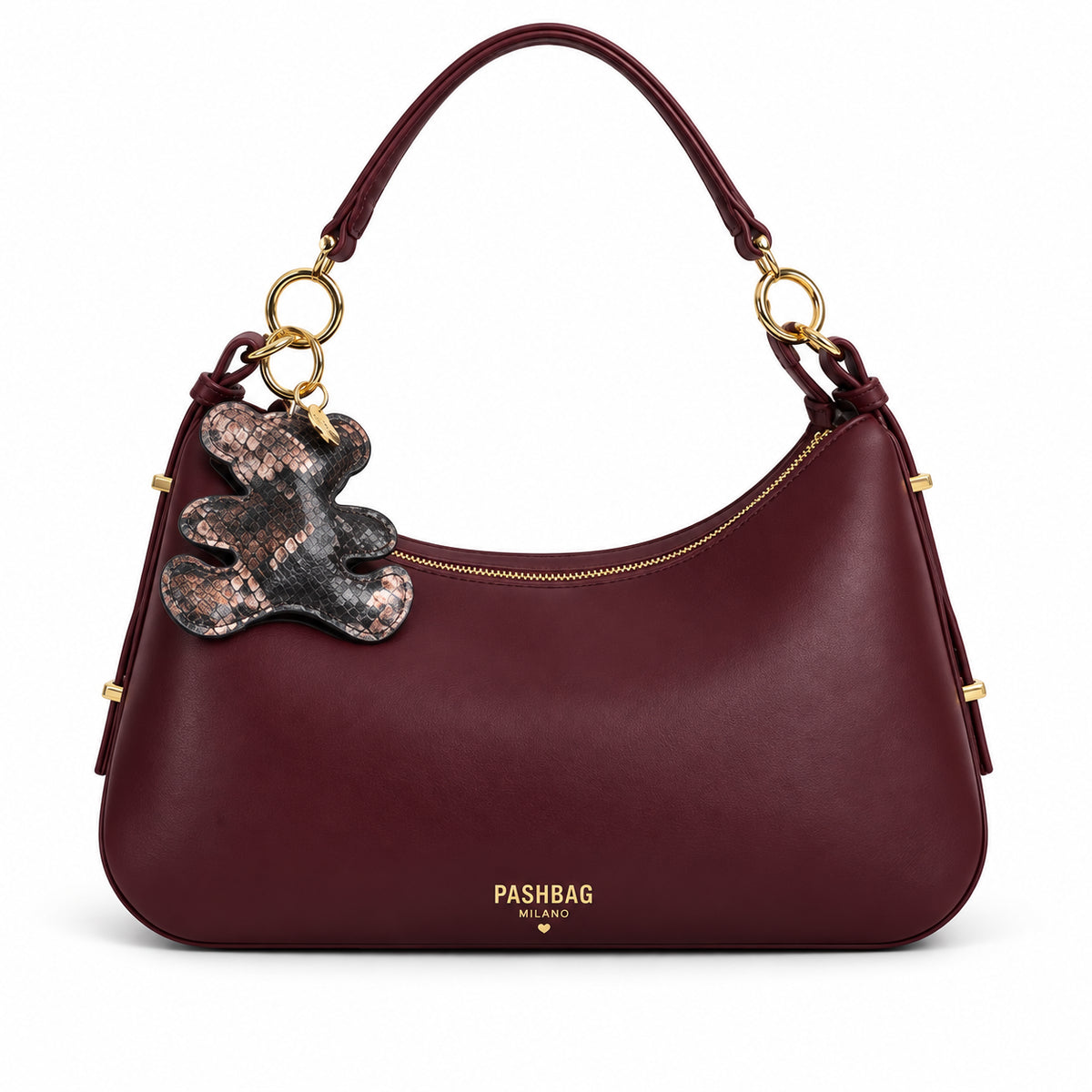 PashBag Borsa a Spalla Donna con Charm Orsetto