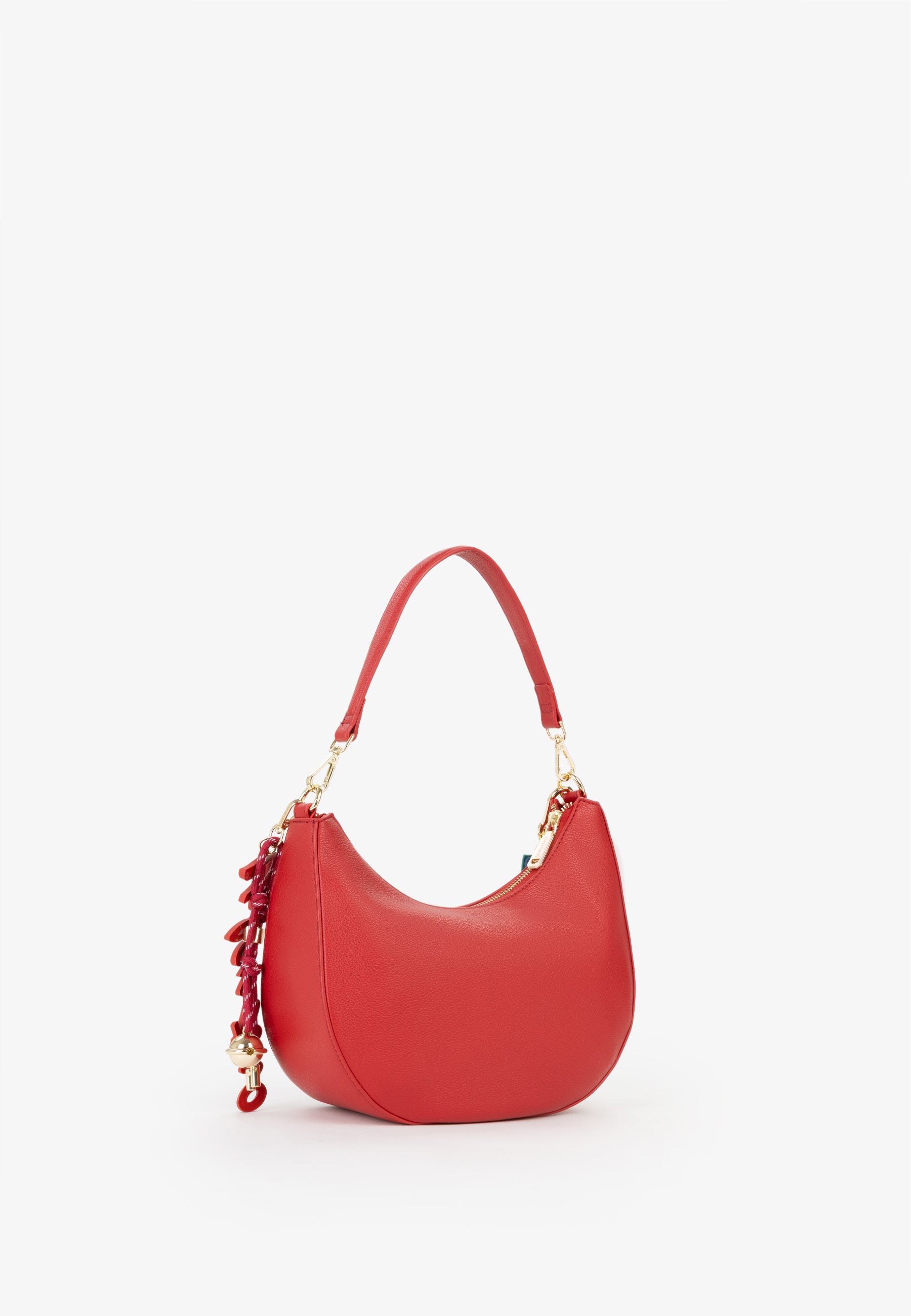 Borsa a spalla donna Mario Valentino compatta con silhouette arrotondata e dettagli iconici Rosso TU | Giò Fashion