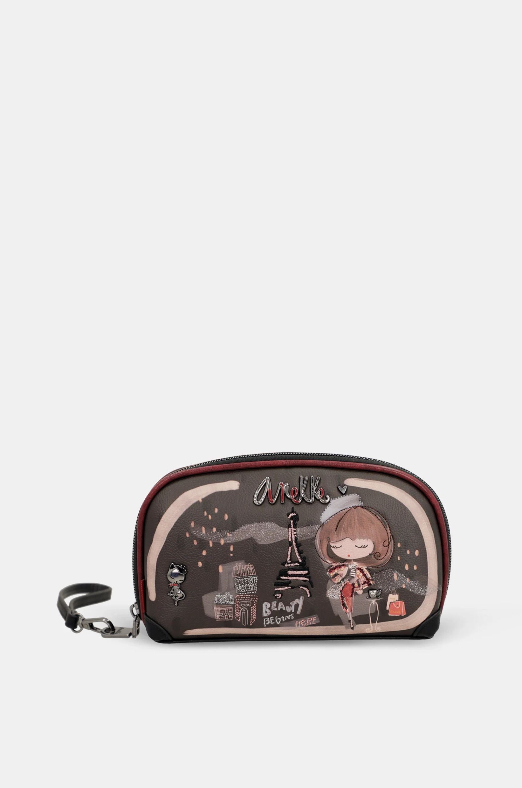 Beauty case Anekke City Moments con stampa Parigi Nero TU | Giò Fashion