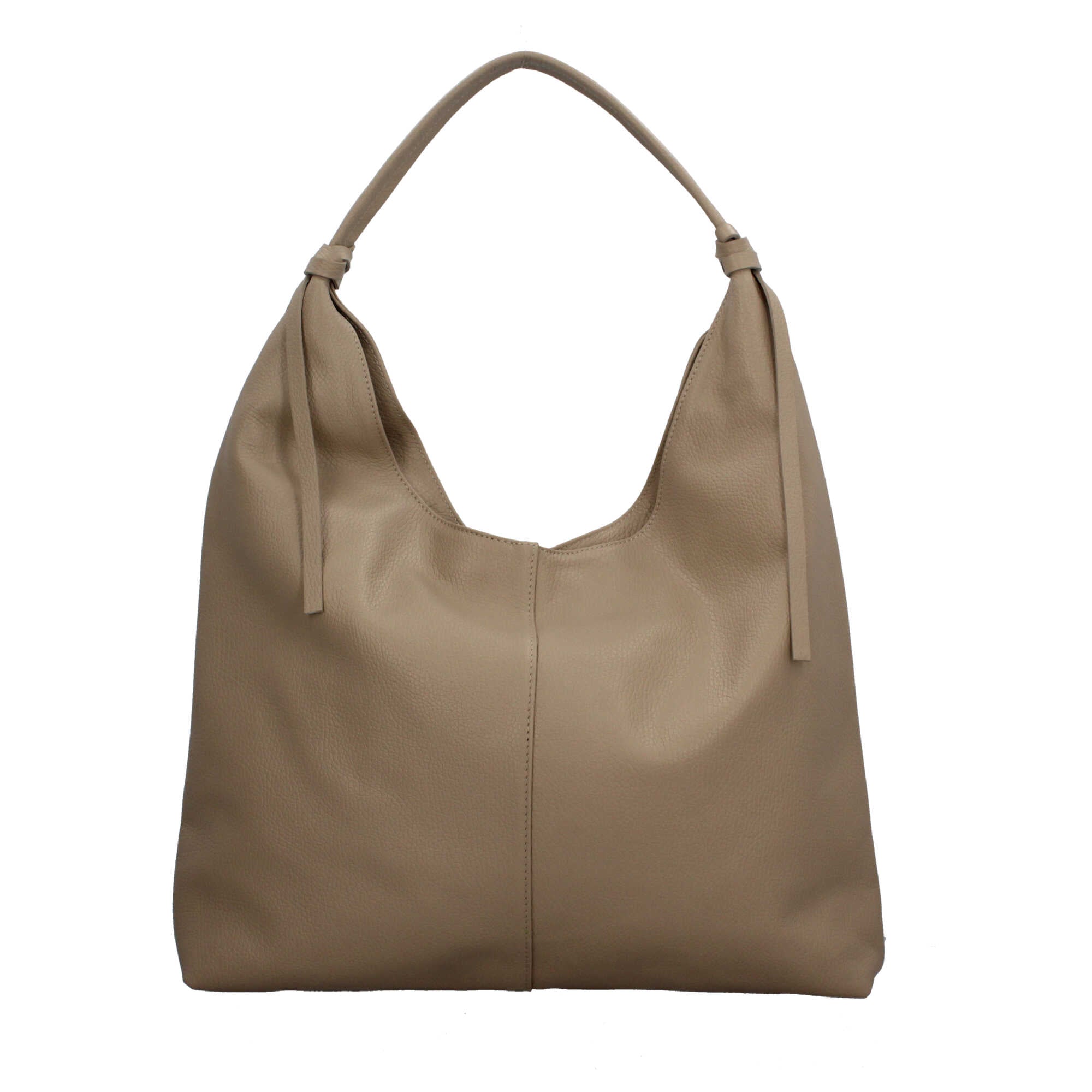 Borsa a spalla in pelle martellata Made in Italy dal taglio morbido