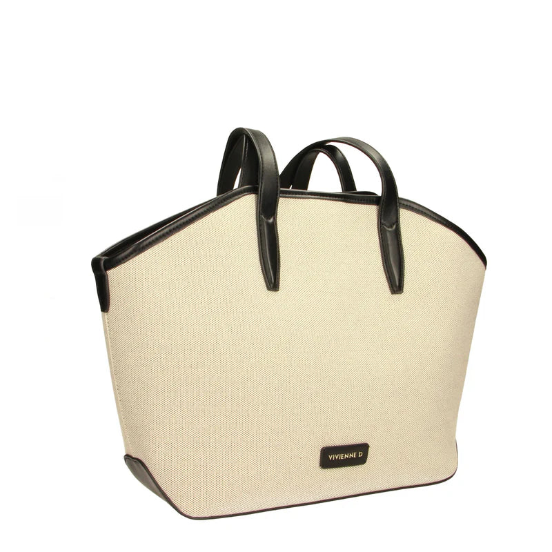 Borsa Vivienne D donna shopper grande design moderno capiente Nero TU | Giò Fashion