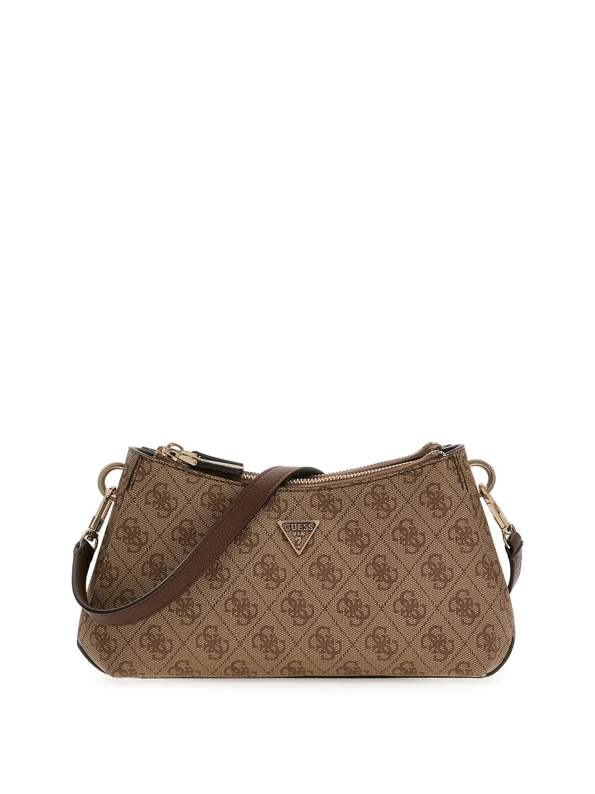 Borsa a tracolla Guess donna logo all over con doppia zip e tracolla regolabile TAUPE LOGO TU | Giò Fashion