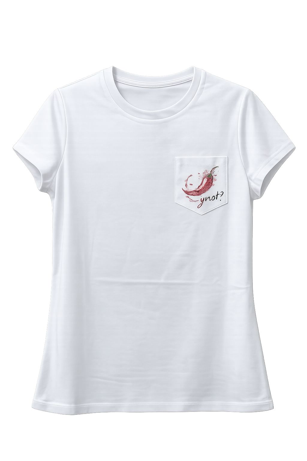 T-shirt Y Not donna girocollo con taschino e stampa grafica brillante Bianco XS | Giò Fashion