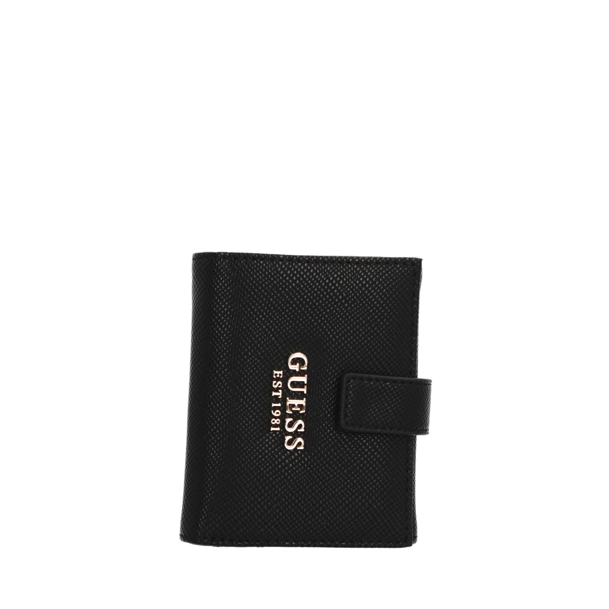 Portafoglio Guess zip-around con logo ricamato Nero TU | Giò Fashion