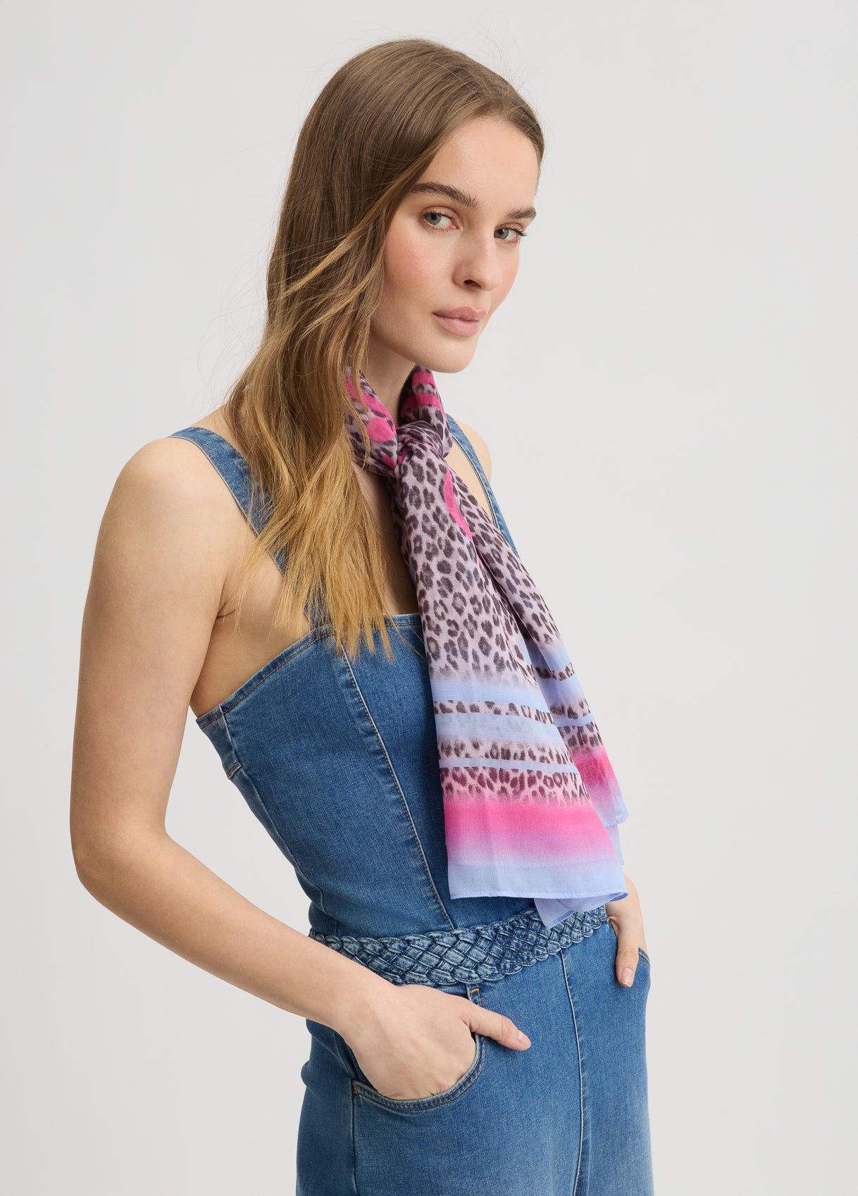Foulard Donna Liu Jo con Stampa Grafica e Dettagli Fashion Turchese TU | Giò Fashion