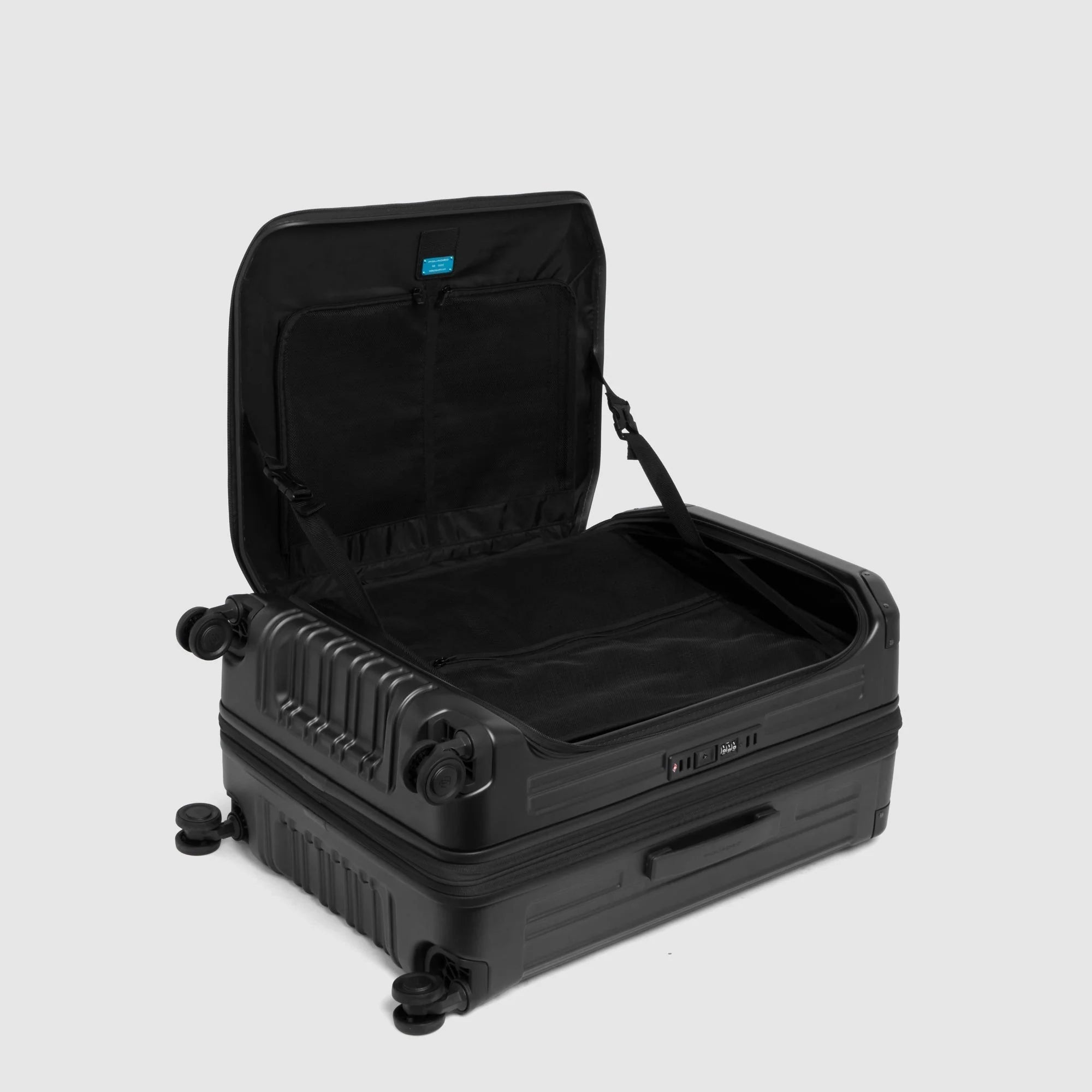 Piquadro Trolley Medio Rigido PQ-Light Verde Opaco Espandibile con 4 Ruote