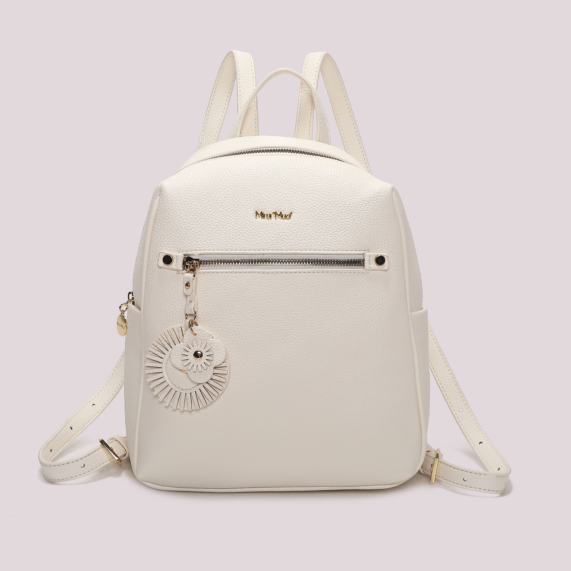 Zaino donna rosso Mimi Mua con tasca frontale e charm decorativo