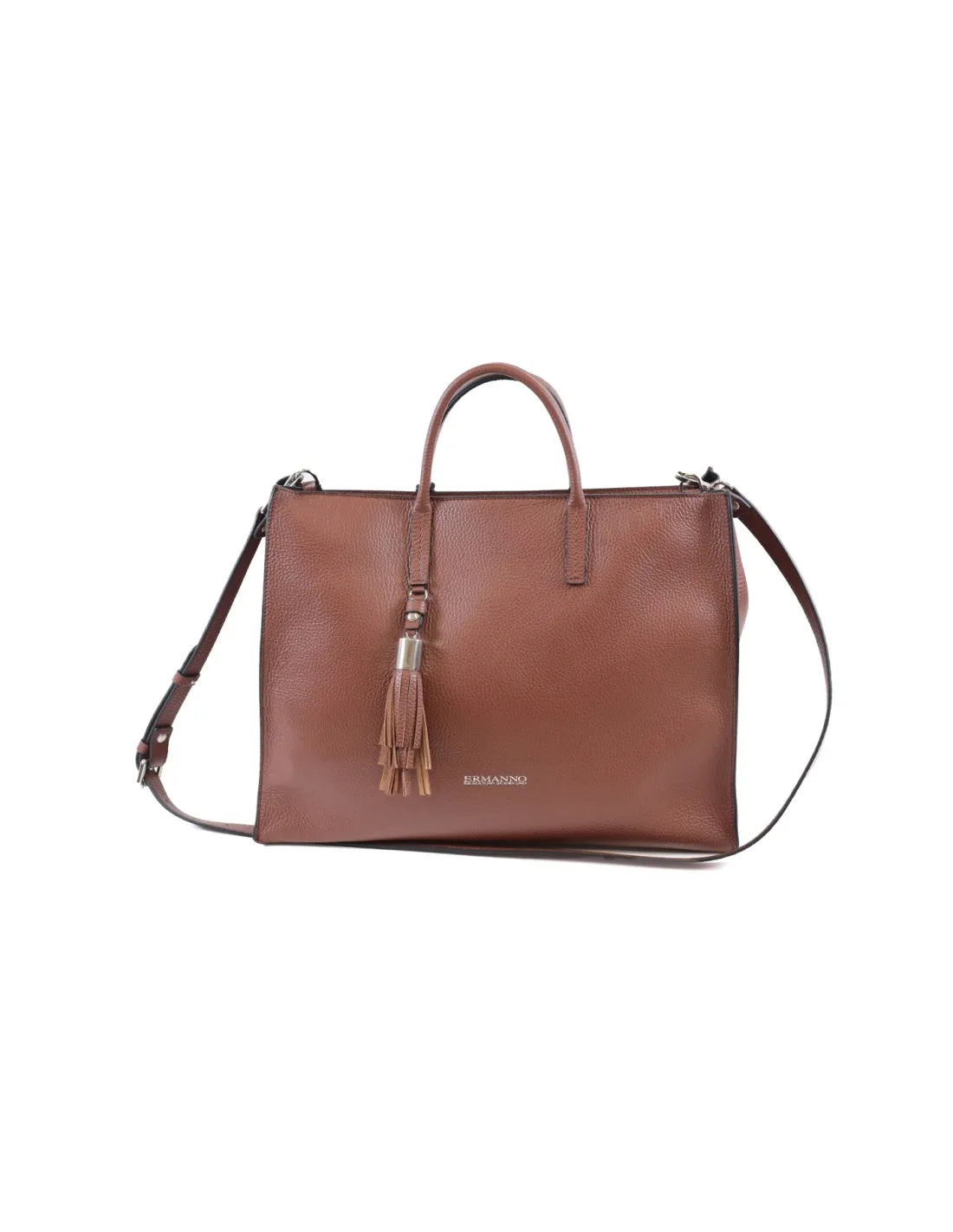 Borsa a mano Ermanno Scervino in pelle con nappina e tracolla MOGANO TU | Giò Fashion