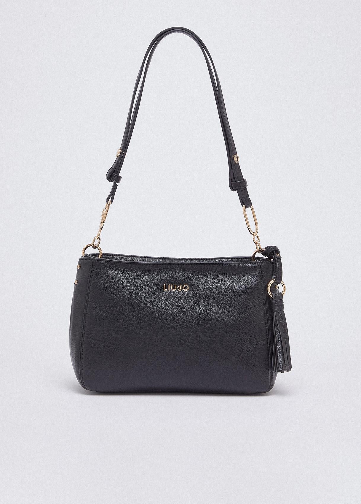 Borsa a spalla Liu Jo da donna elegante con tracolla regolabile e dettaglio charm NERO TU | Giò Fashion