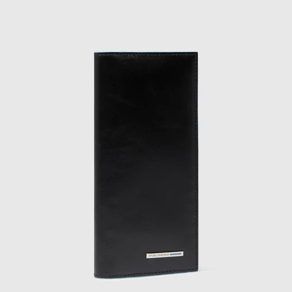 Portafoglio Uomo Verticale Grande Blue Square in Pelle con RFID
