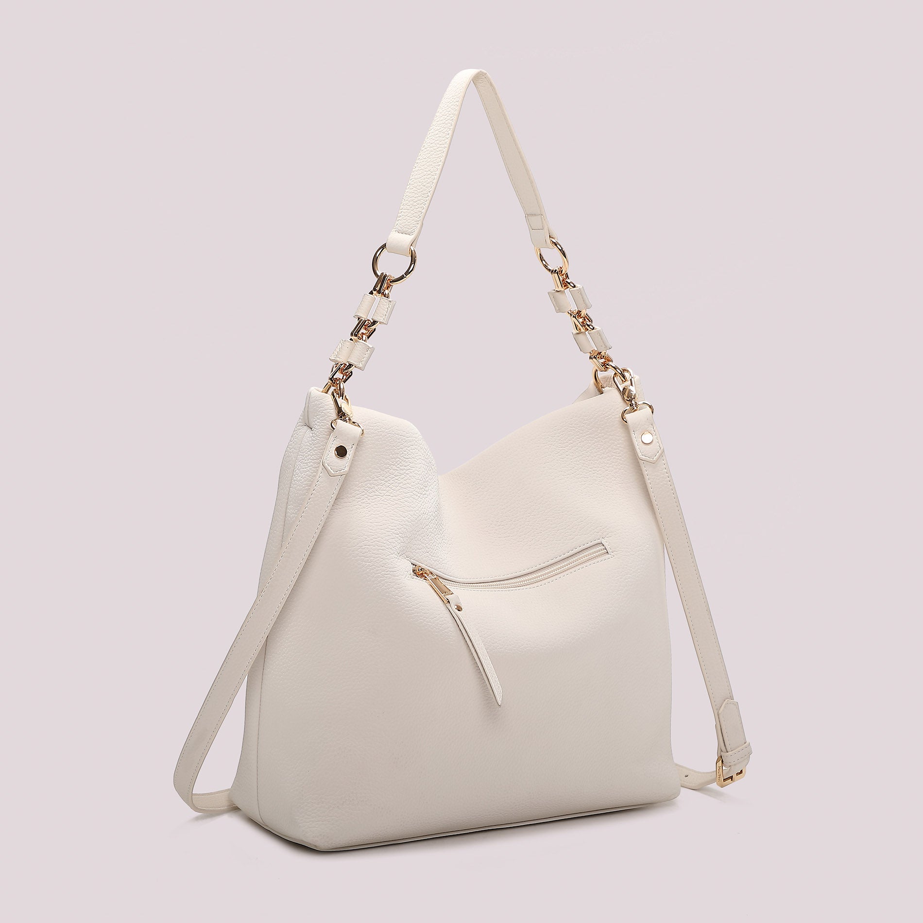 Borsa a spalla Mimi Mua elegante con doppio manico e dettaglio catena