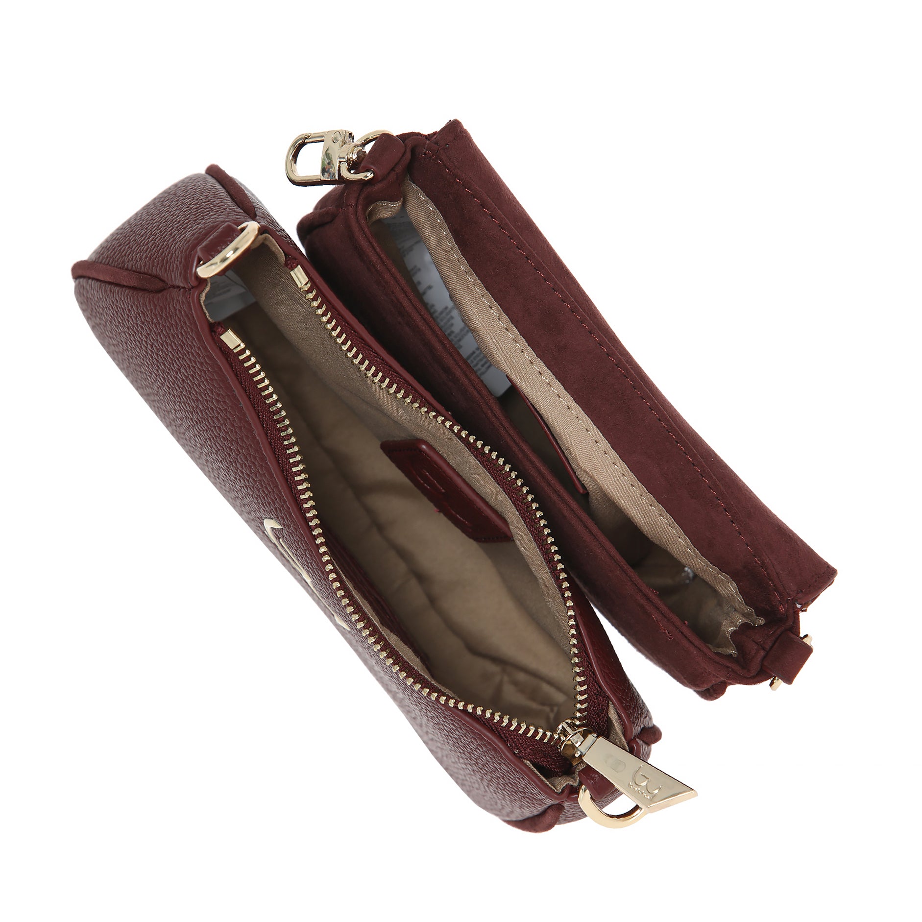 Borsa a tracolla By Byblos effetto scamosciato con logo frontale BORDEAUX TU | Giò Fashion