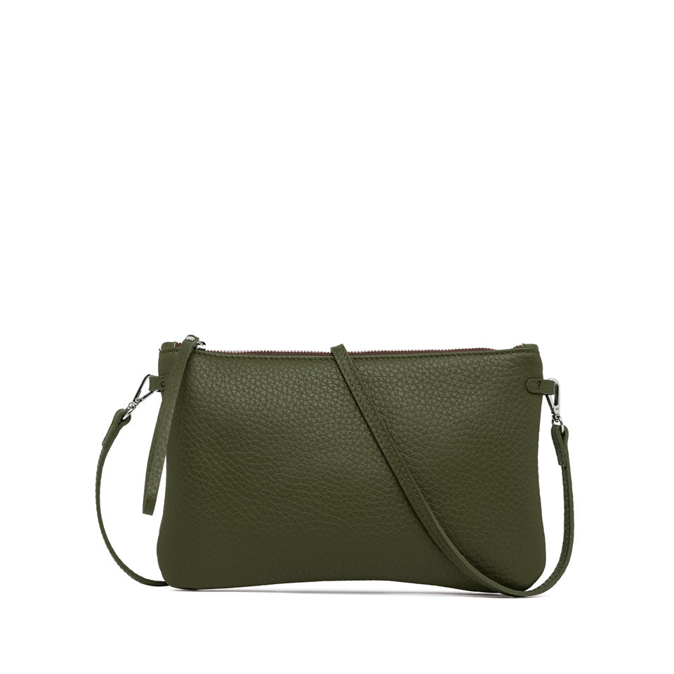 Borsa a tracolla Gianni Chiarini in pelle liscia con linea essenziale VERDE TU | Giò Fashion