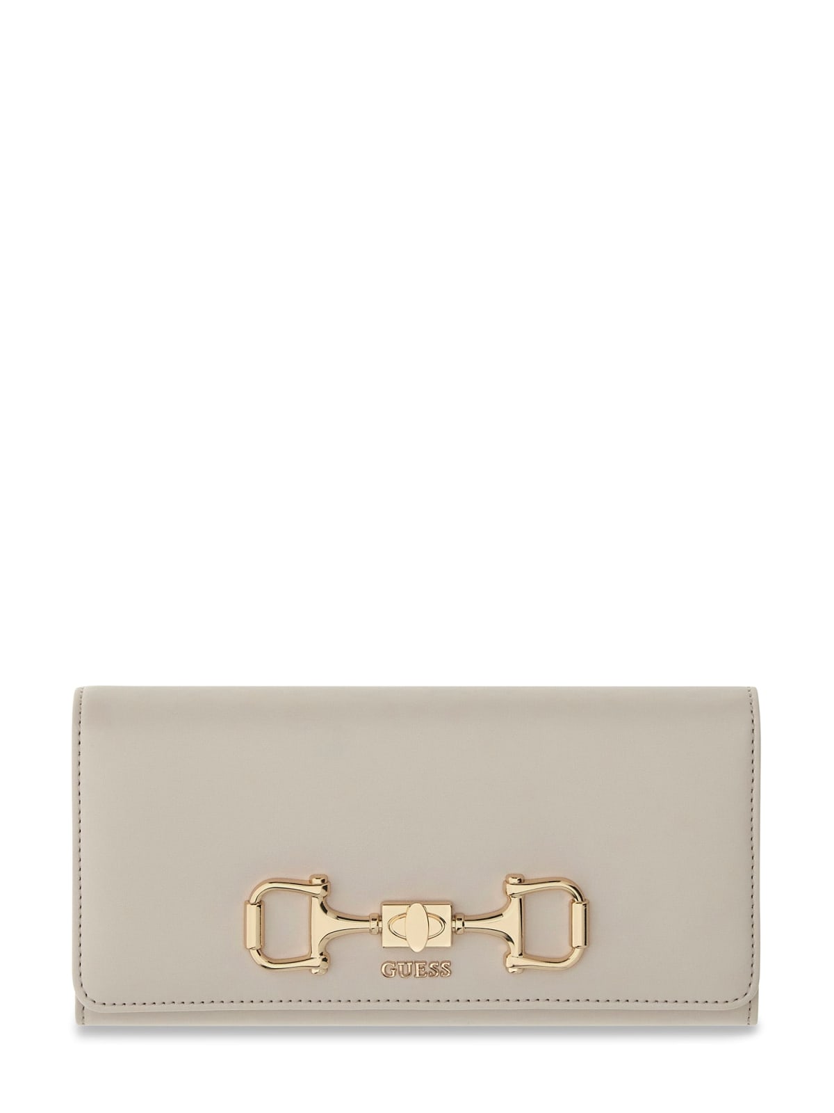 Portafoglio Guess donna elegante con dettaglio morsetto frontale GRIGIO TU | Giò Fashion