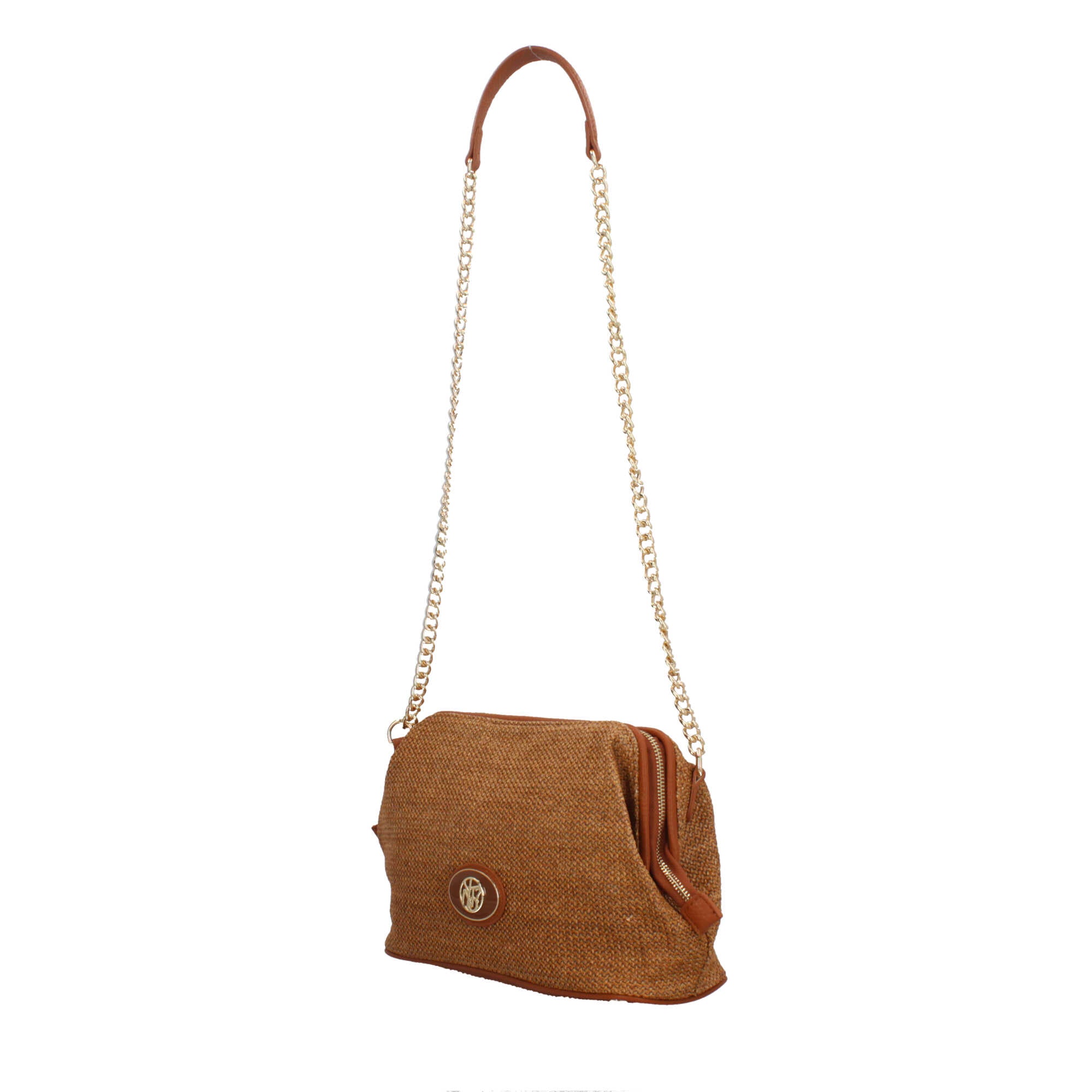 Borsa donna YNot pochette con tracolla in catena e dettagli in ecopelle
