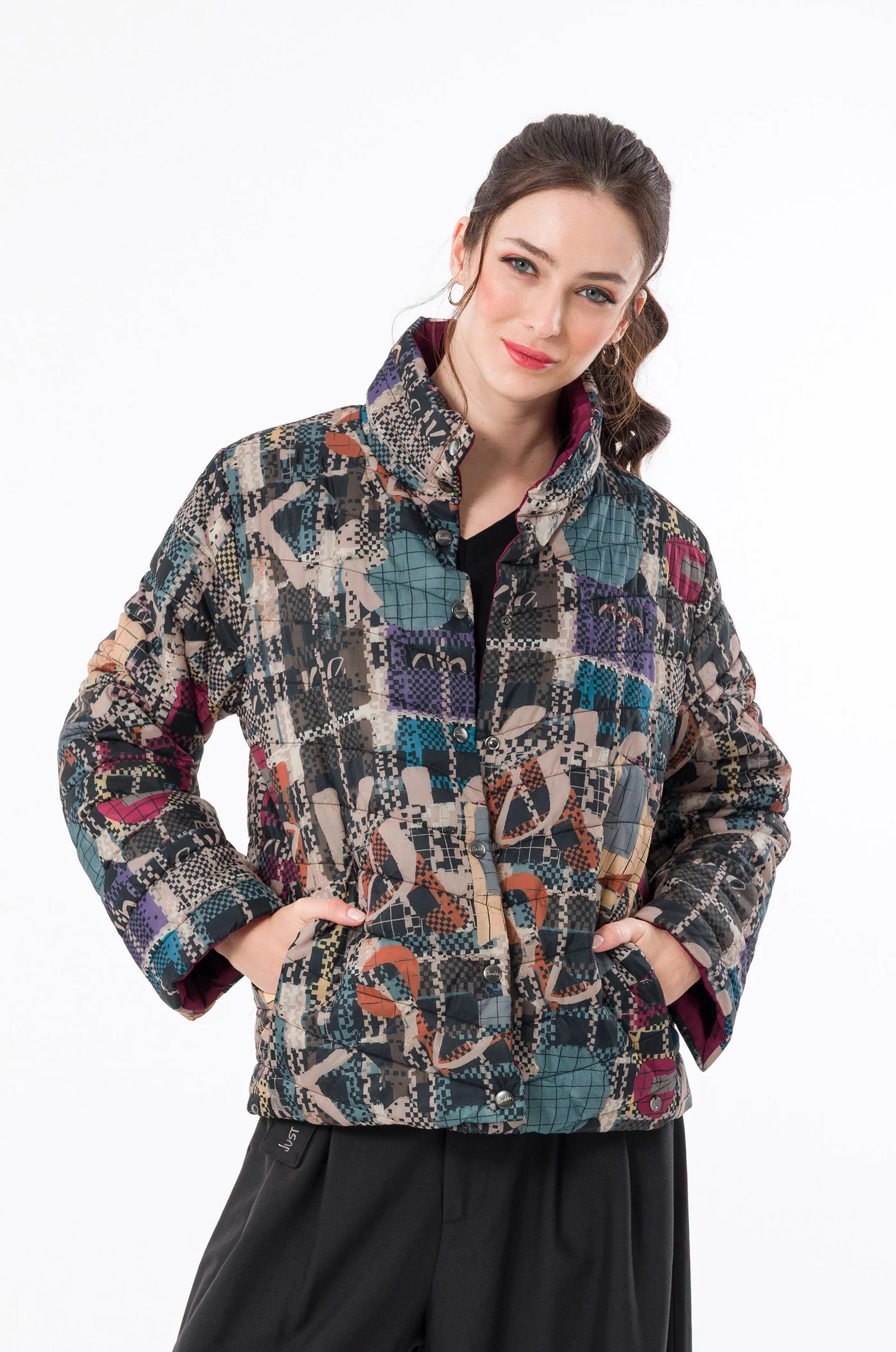 Giacca Donna Anekke Blossom Reversibile con Stampa Artistica